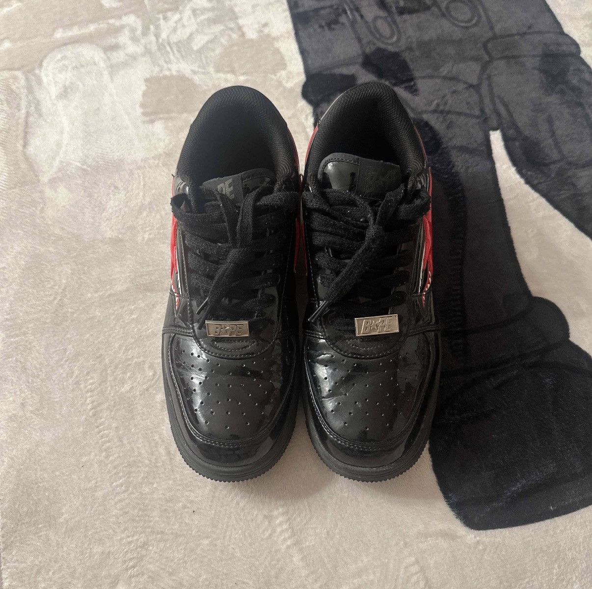 Bape Bapesta low black shark face Size US 10 / EU 43 - 4 Thumbnail