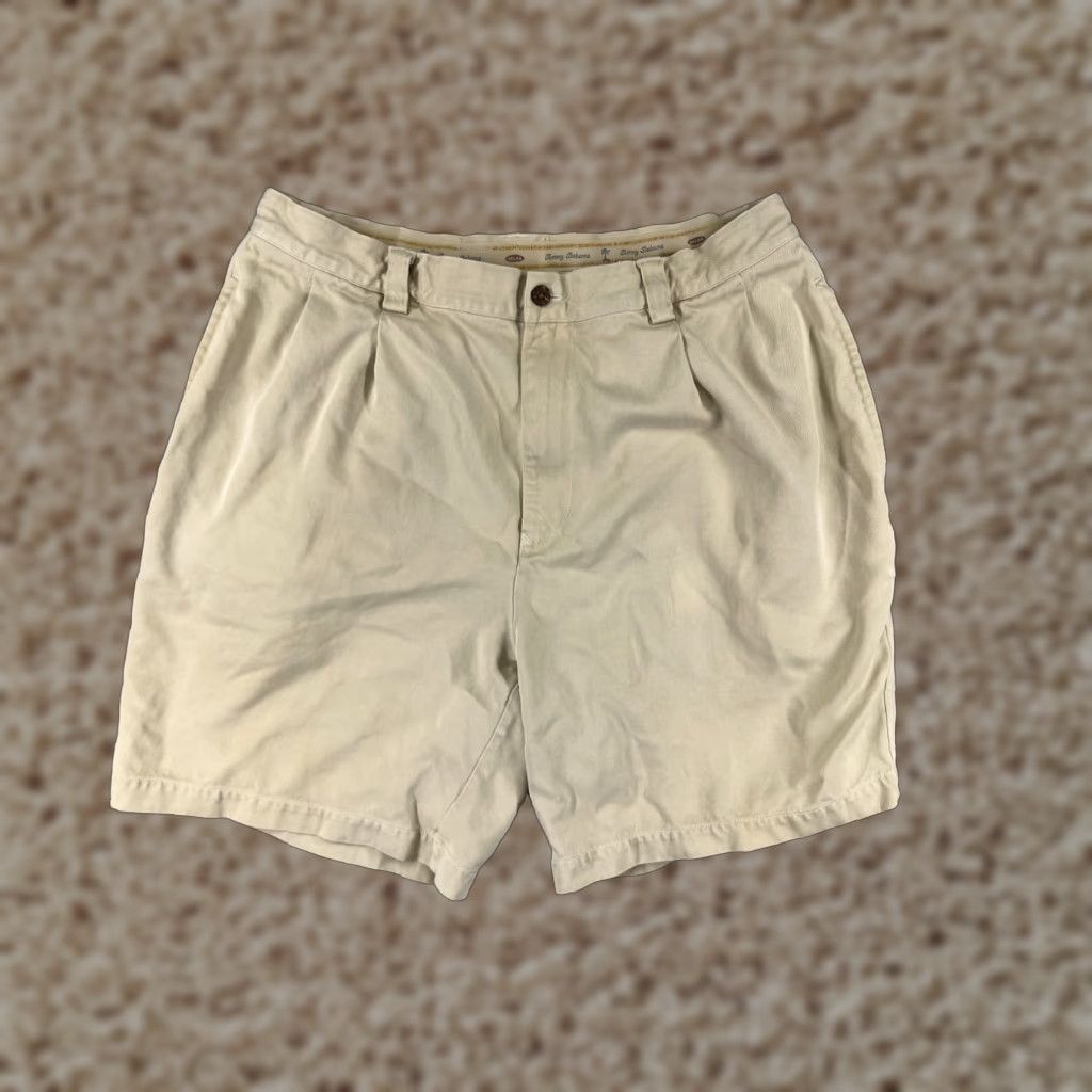 Tommy Bahama Tommy Bahama Shorts Mens 36 Beige Silk Pleated Front Bermuda 100% Silk Quick Dry Pockets Beach Aloha Mens Size US 36 / EU 52 - 1 Thumbnail
