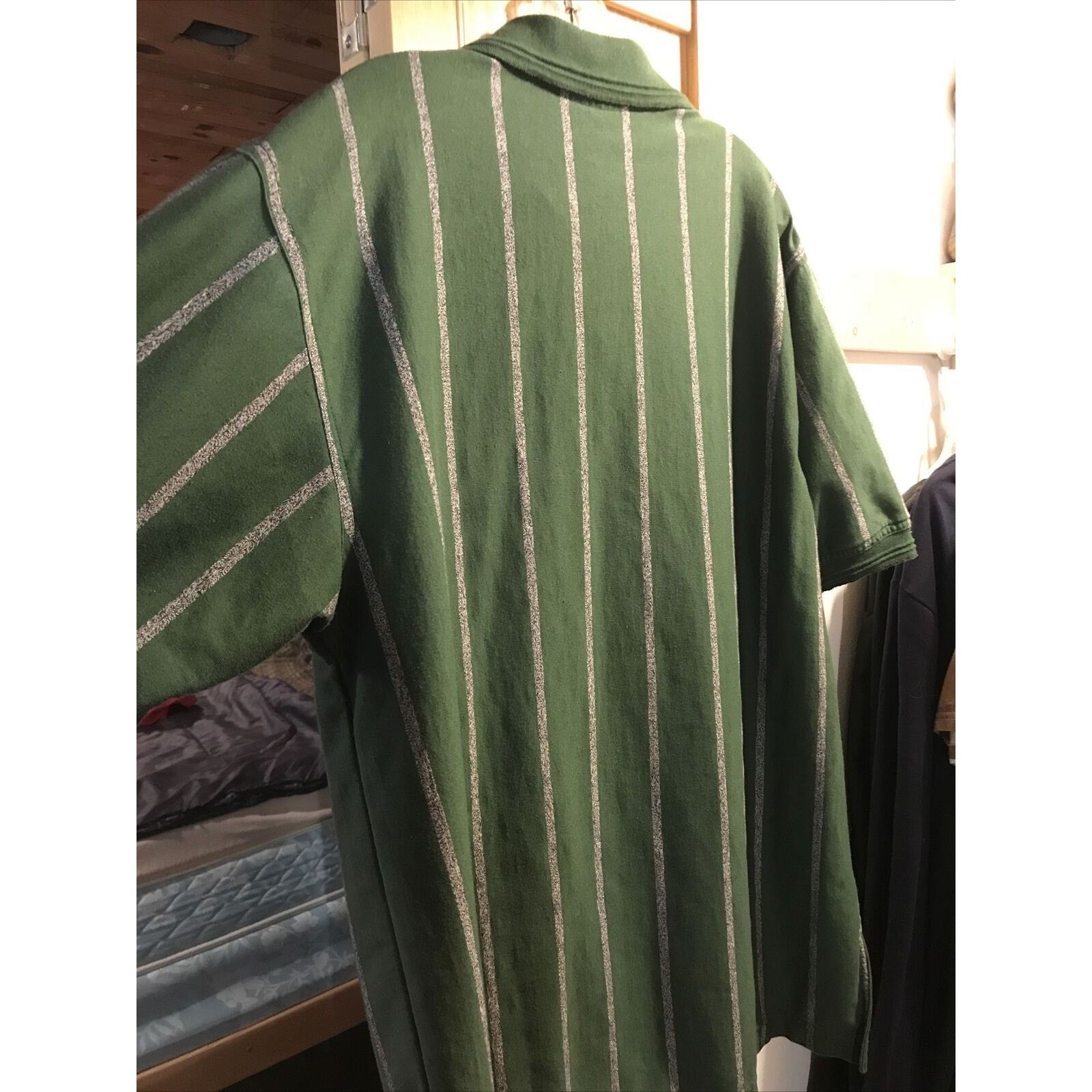Lee Lee Sport Vintage Men’s L Green Bay Striped Cotton Poly Polo Size US L / EU 52-54 / 3 - 12 Thumbnail