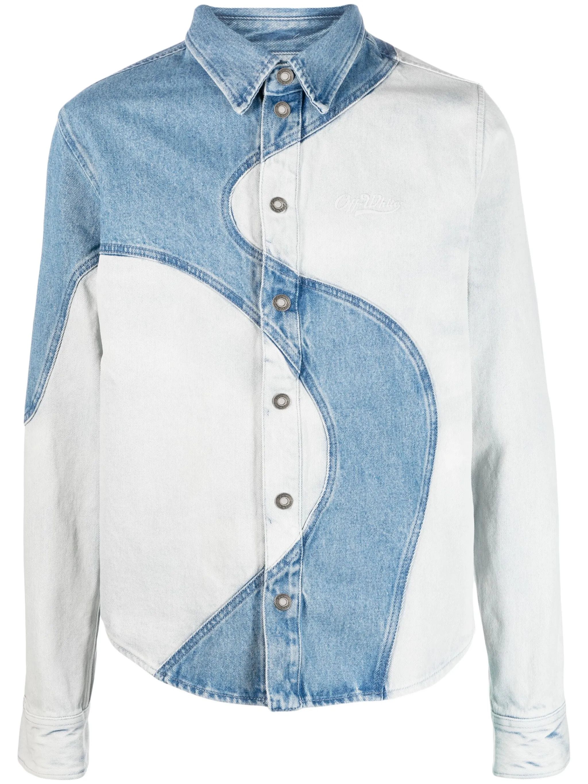 o1gr1nt0125 Organic Block Denim West Shirt in Medium Blue