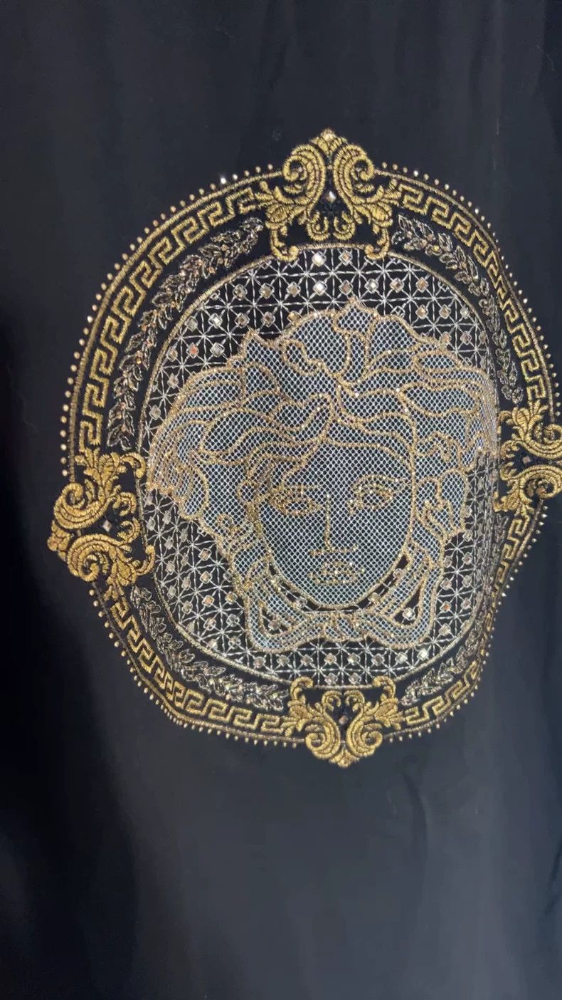 Versace Versace Heavy gold thread embroidery with drilled short sl Size US L / EU 52-54 / 3 - 1 Thumbnail