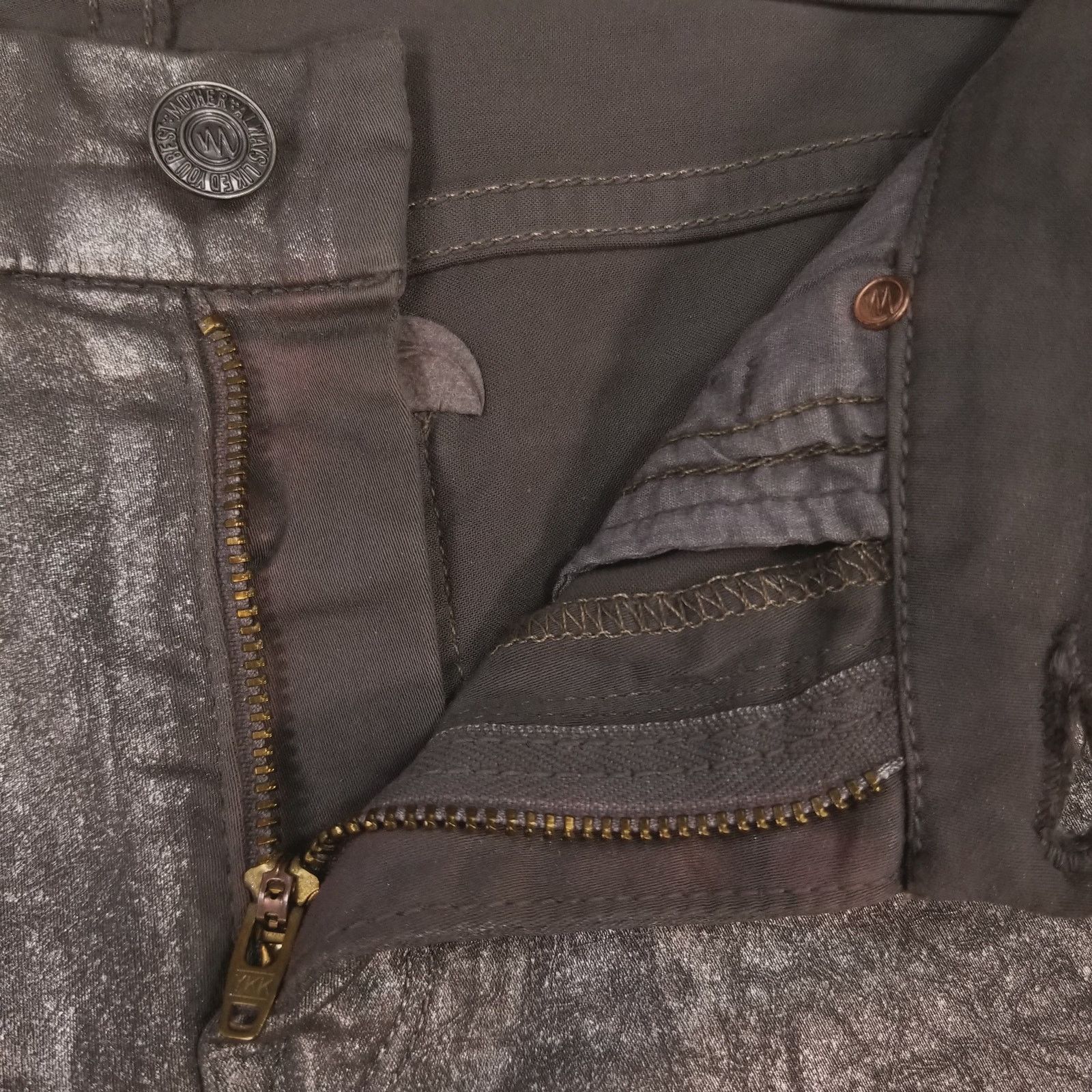 MOTHER Mother The Looker Jeans Disturbing the Peace Gunmetal Sz 26 Size 26" / US 2 / IT 38 - 5 Thumbnail