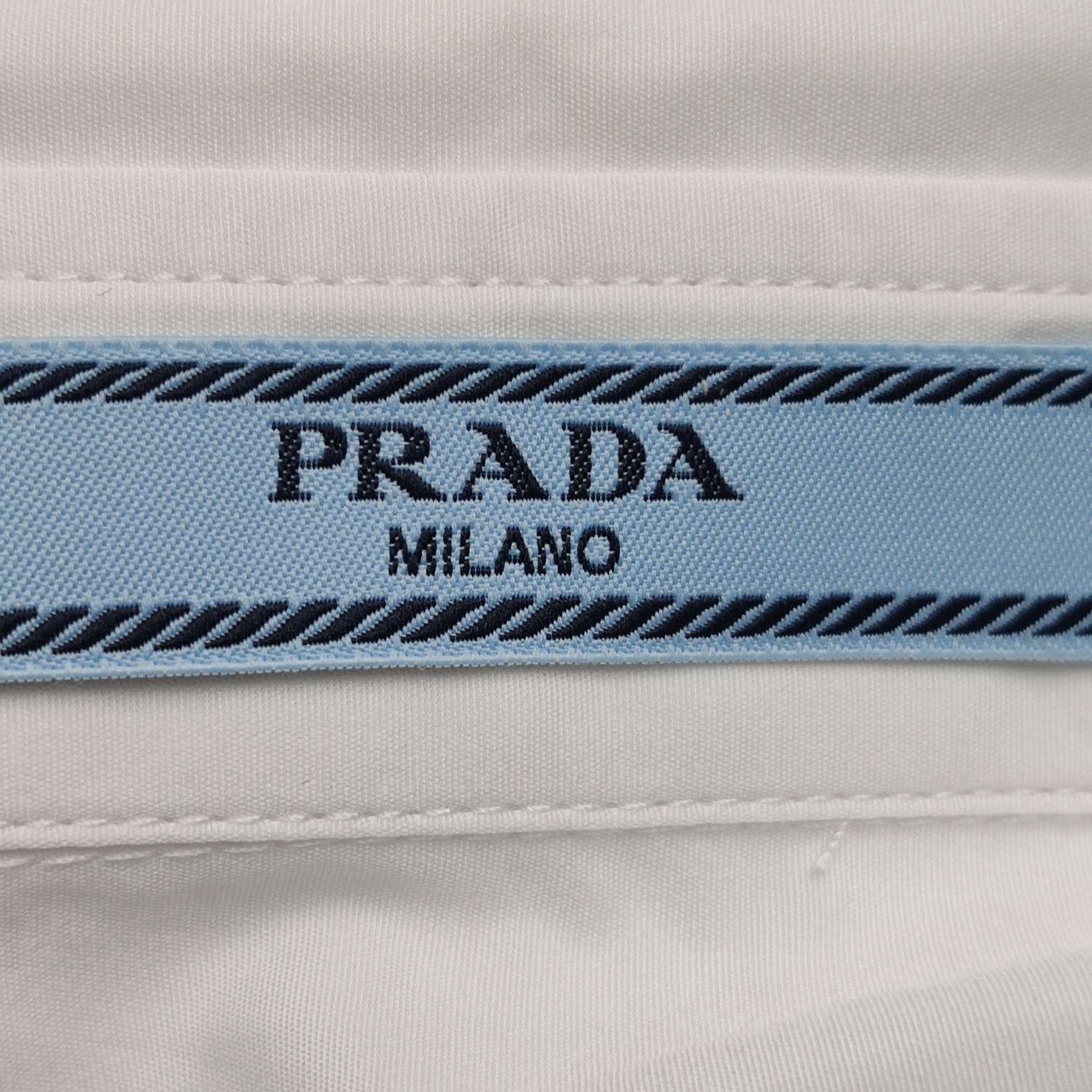 Prada Prada White Cotton Long Sleeve Shirt . Size M / US 6-8 / IT 42-44 - 4 Thumbnail