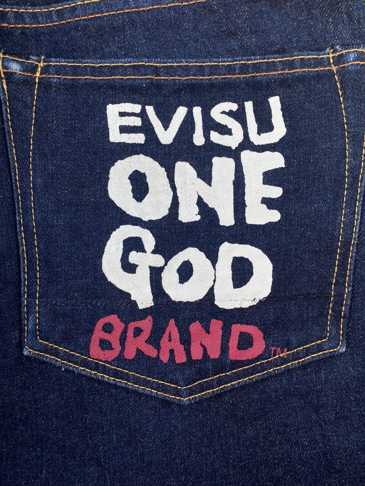 Evisu EVISU ONE GOD BRAND JEANS SELVEDGE Size US 30 / EU 46 - 3 Thumbnail