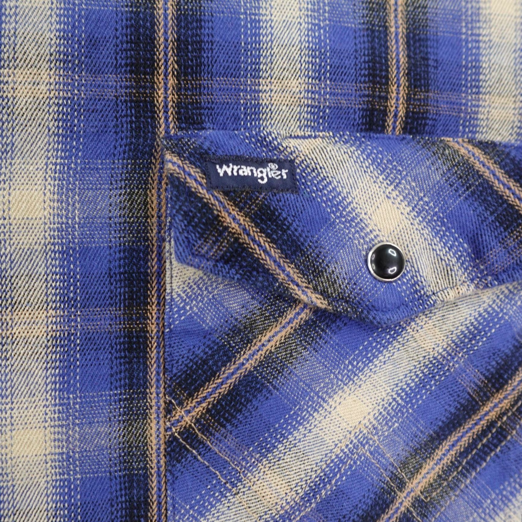 Wrangler Wrangler Shirt Mens XL Tall Blue Plaid Western Pearl Snap Advanced Comfort Twill Size US XL / EU 56 / 4 - 3 Thumbnail