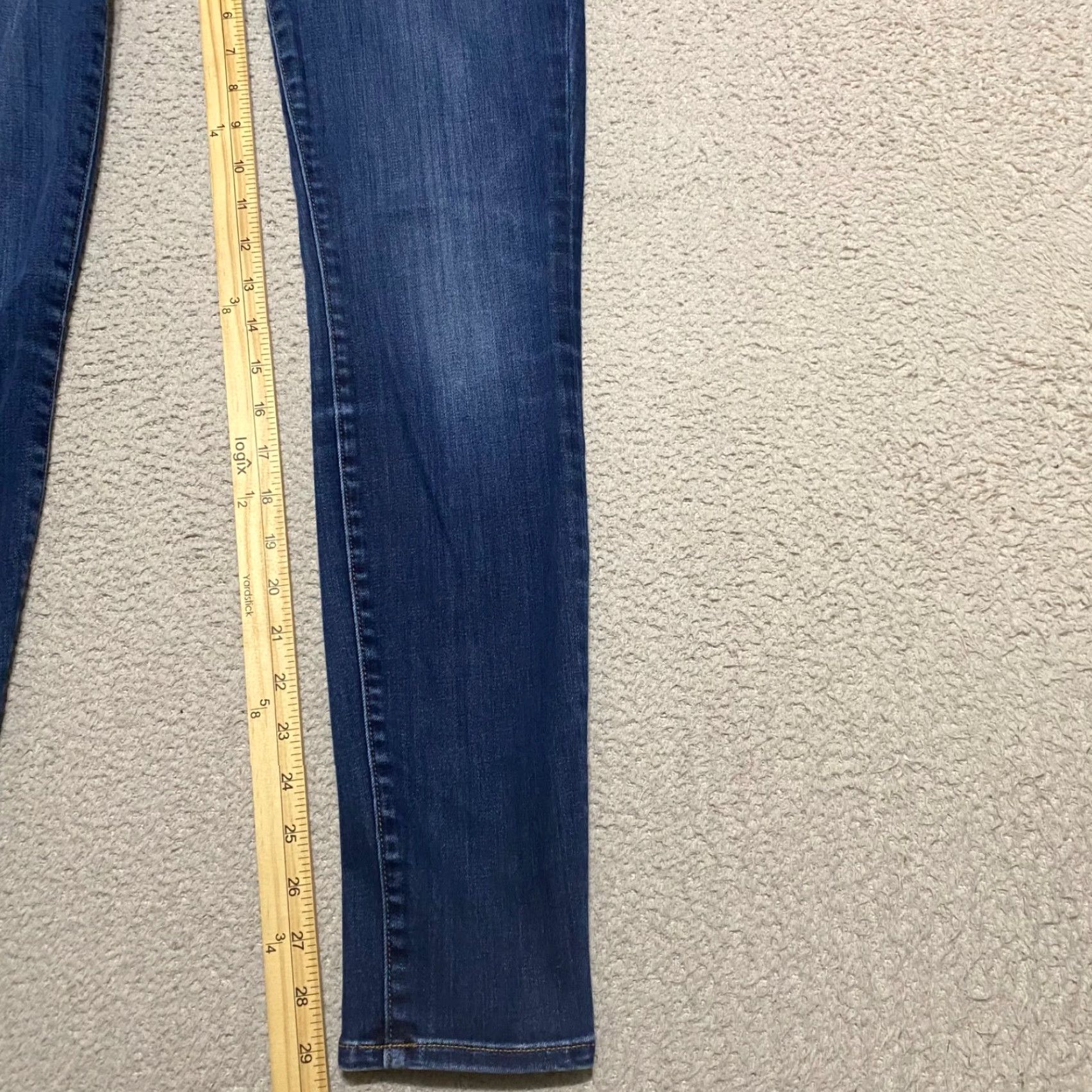 Madewell Madewell Jeans Blue Denim Dark Wash High Rise Skinny Tall 26 Womens 5-Pocket Stretch Pocket Solid Modern American Vintage: No Size 26" / US 2 / IT 38 - 6 Thumbnail