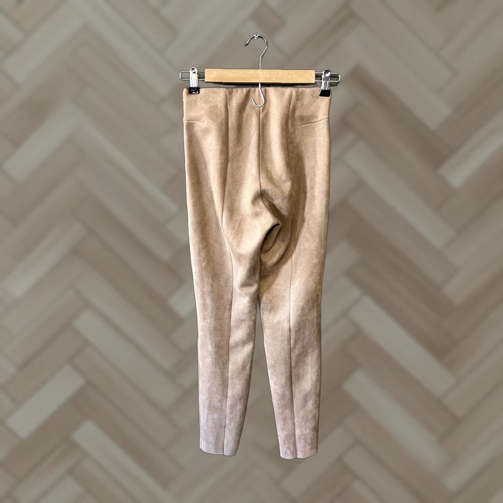 Zara Zara Brown Suede Straight Leg Pants Tapered Size S Stretch Fit Women’s Regular Ankle 28in Inseam Size 28" / US 6 / IT 42 - 1 Thumbnail