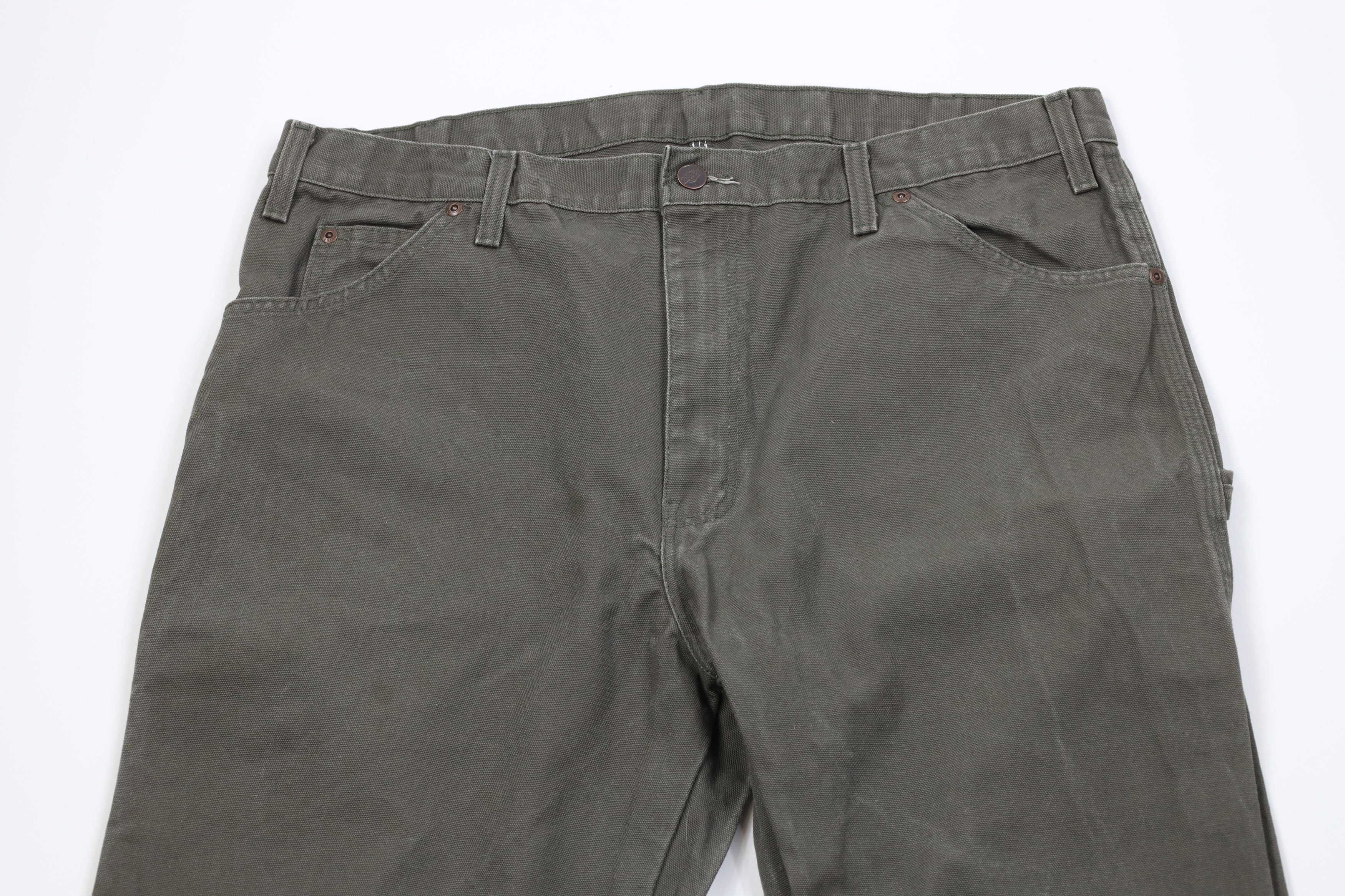Dickies Vintage Y2K Dickies Wide Leg Canvas Dungaree Pants Green Size US 38 / EU 54 - 2 Thumbnail