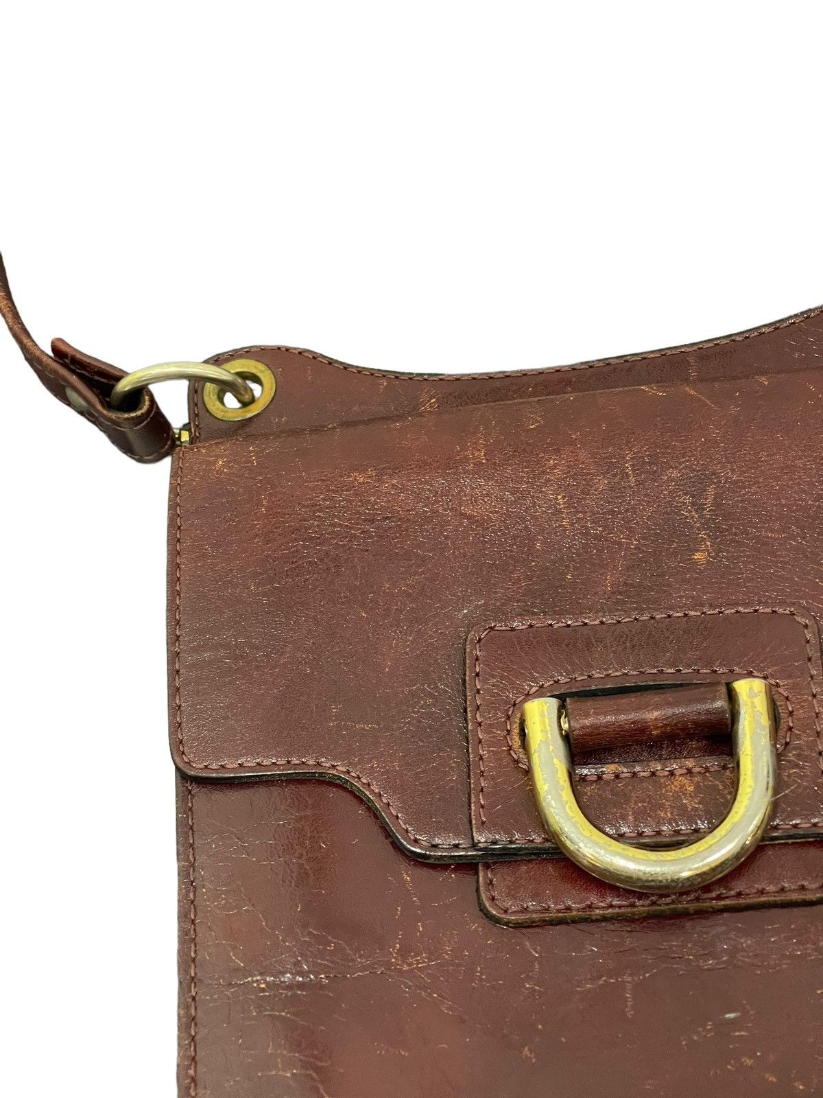 Genuine Leather Full Leather Patina Vtg Unknown Japan Bag Cross Body 1🟩 Size ONE SIZE - 12 Thumbnail