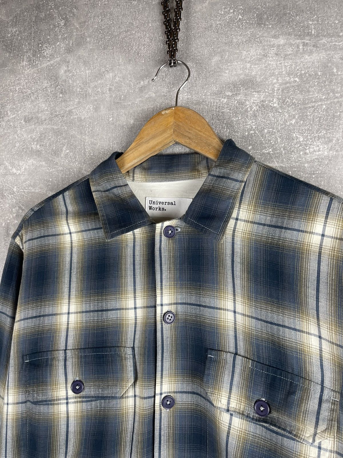 Universal Works Universal Works L.S Utility Shirt Navy E5 Shadow Check Size US M / EU 48-50 / 2 - 5 Thumbnail