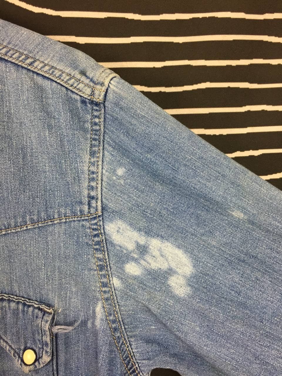Blue Blue Japan Blue Blue Japan Distressed Sawtooth Western Denim Shirt Size US M / EU 48-50 / 2 - 7 Thumbnail