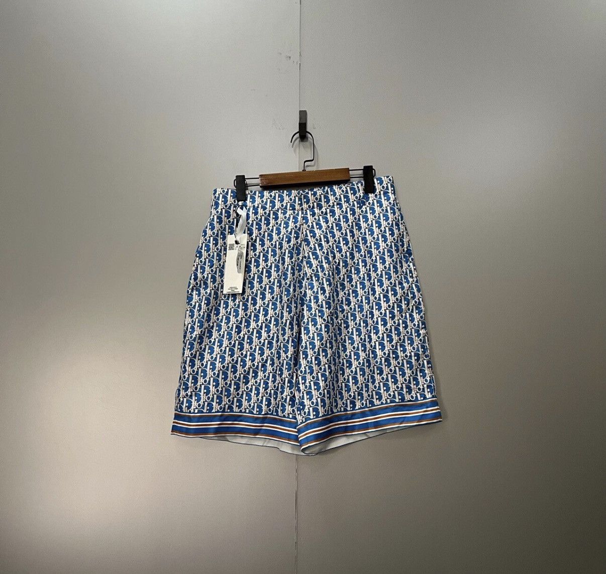 Dior Dior Blue All-over Monogram Silk Shorts J41 Size US 32 / EU 48 - 1 Thumbnail