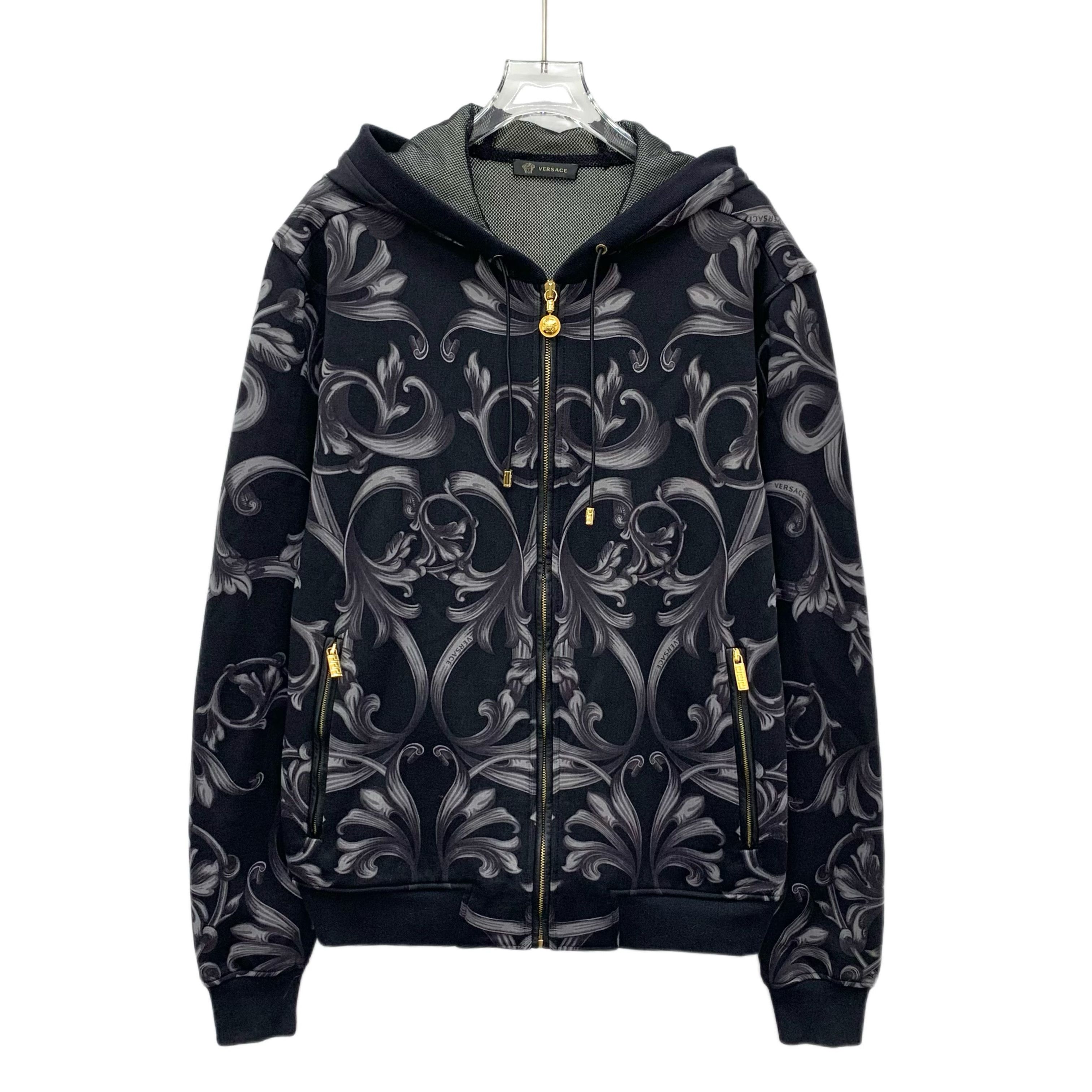 Versace Versace Colorblock Floral Print Cotton Hooded Sweatshirt (M) Size US M / EU 48-50 / 2 - 1 Thumbnail
