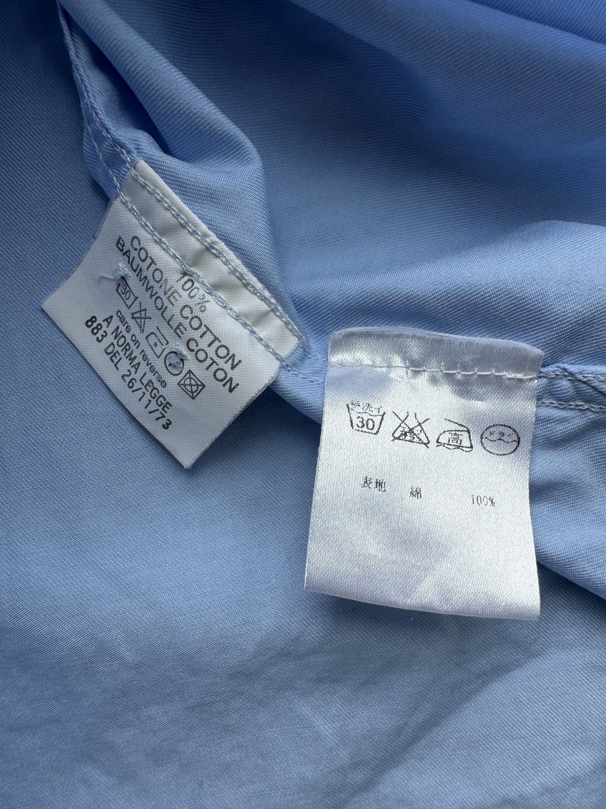 Bevilacqua BEVILACQUA Italy Handmade Mens Blue Cotton Dress Shirt Size US S / EU 44-46 / 1 - 21 Thumbnail