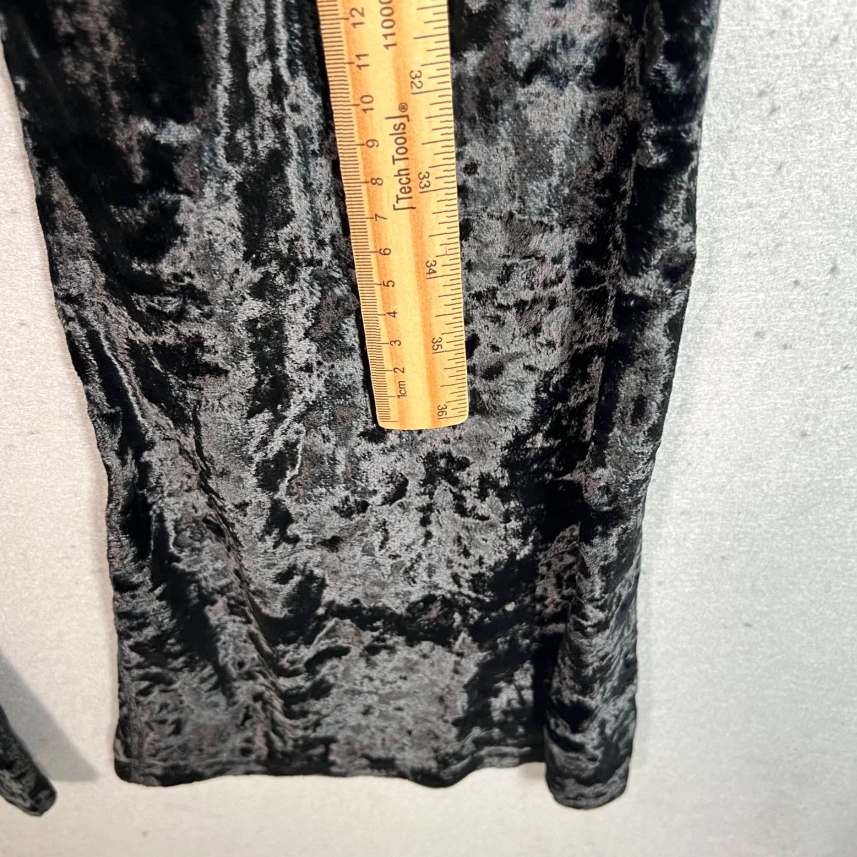 Splits59 VINTAGE Splits59 Womens Black Velvet Flared Leggings Pants M Size 32" / US 10 / IT 46 - 5 Thumbnail