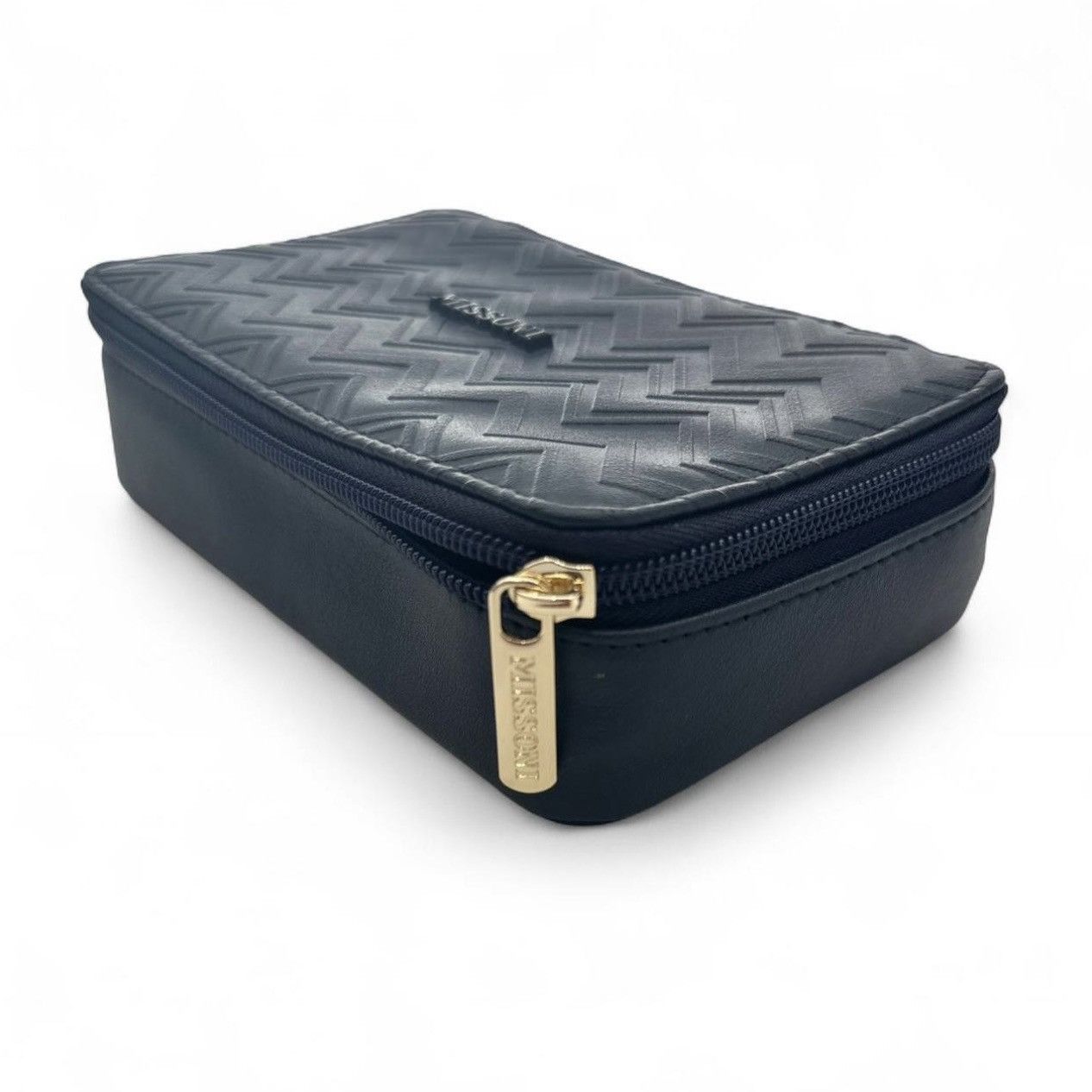 Missoni Missoni x Delta – Embossed Leather Cosmetic Case – Dark Navy Size ONE SIZE - 3 Thumbnail