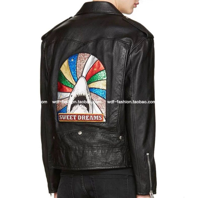 Yves Saint Laurent Saint Laruent 16aw Candy Rainbow Shark L01 Motorcycle Leath Size US M / EU 48-50 / 2 - 8 Thumbnail