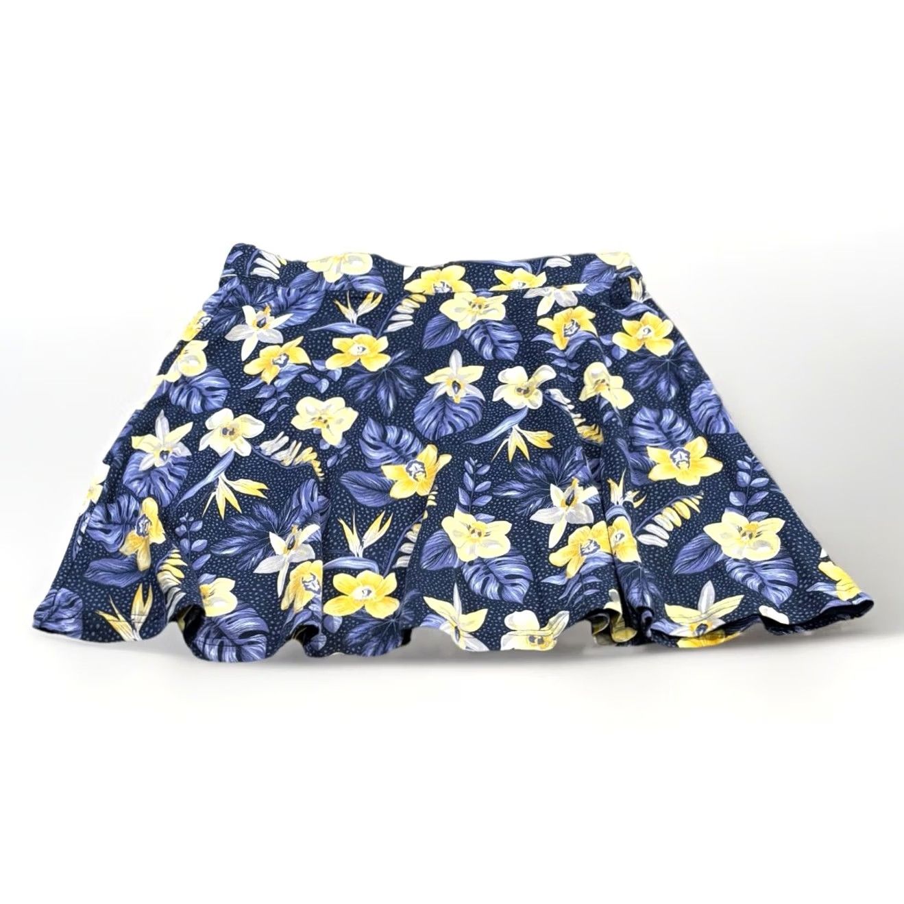 Vintage Animal floral jersey skirt 16 women’S navy yellow summer spring Pre Loved Vgc Size XXL / US 16-18 / IT 52-54 - 2 Thumbnail