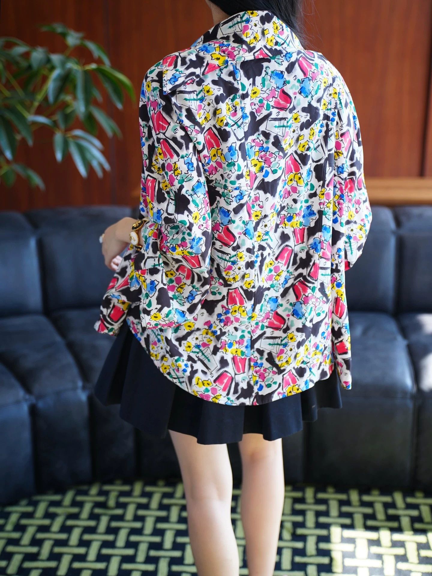 Fendi Fendi 1995 SS Karl Lagerfeld Silk Graffiti Water-Sleeve Size S / US 4 / IT 40 - 4 Thumbnail