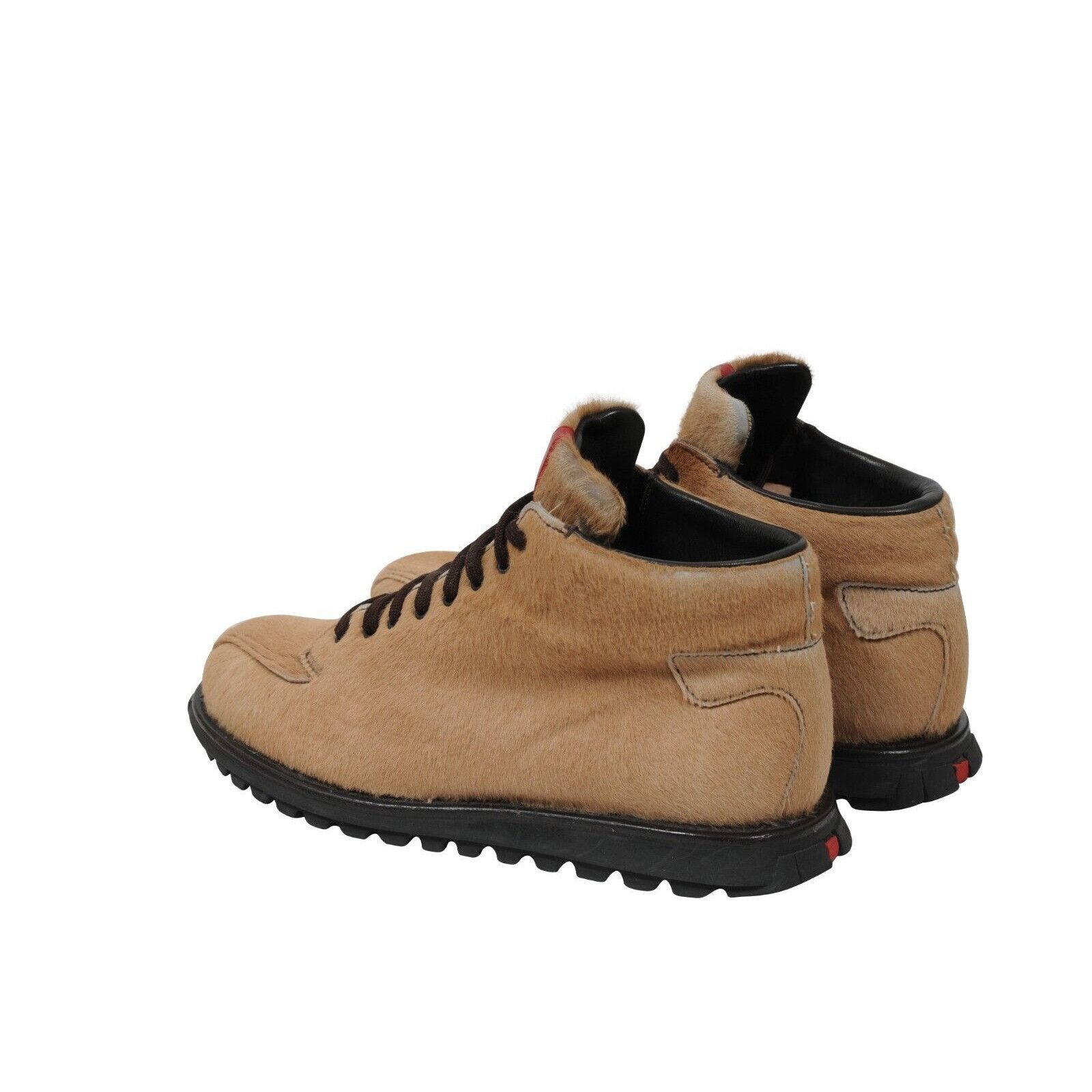 Prada Hiking Boots Brown Tan Ponyhair - 02069 Size US 7.5 / EU 40-41 - 5 Thumbnail
