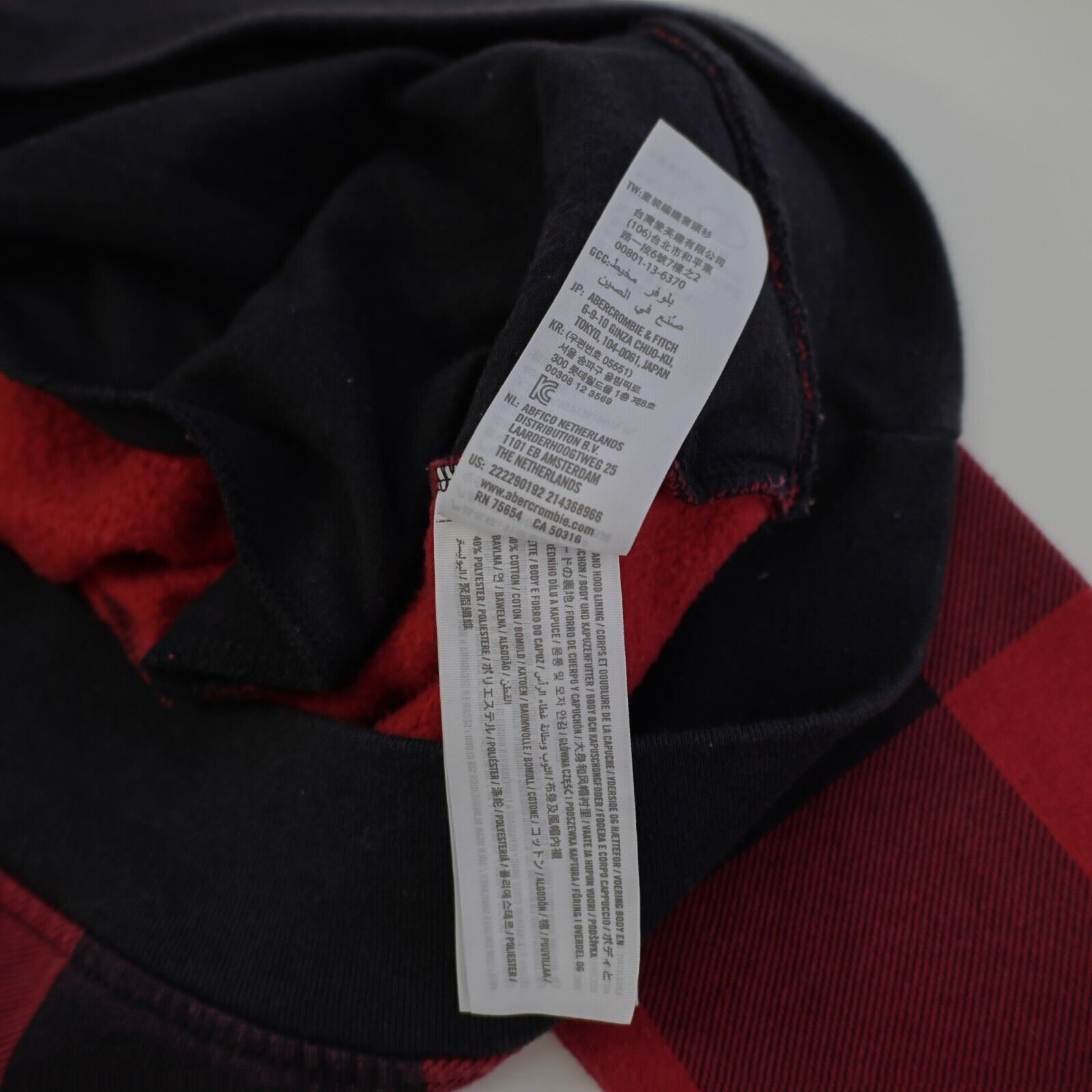 Abercrombie & Fitch Abercrombie Kids 15/16 Hooded Sweater Red Black Plaid Size XS / US 0-2 / IT 36-38 - 8 Thumbnail