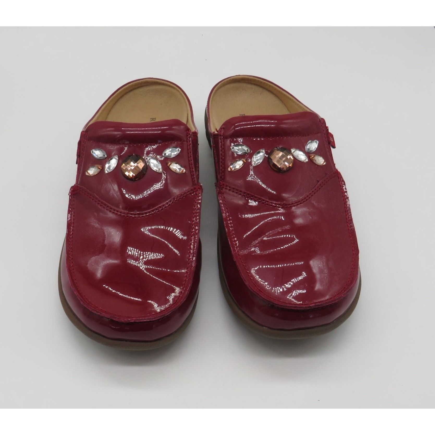 Other Revitalign Women's Burgundy Patent Leather Embellished Slip- Size US 8 / IT 38 - 6 Thumbnail