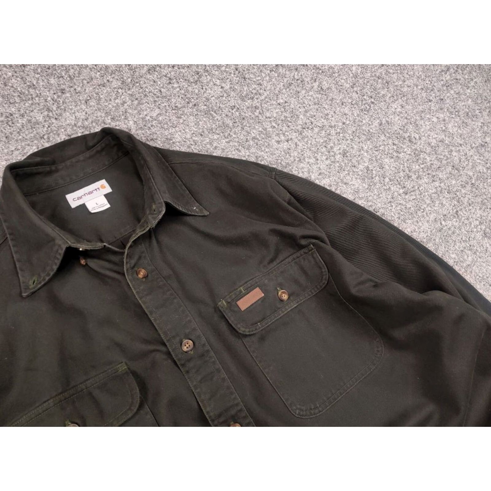 Carhartt VINTAGE Carhartt Canvas Baggy Button Shirt USA Style Shirt Men L Green 90s Outdoor Retro Size US L / EU 52-54 / 3 - 7 Thumbnail