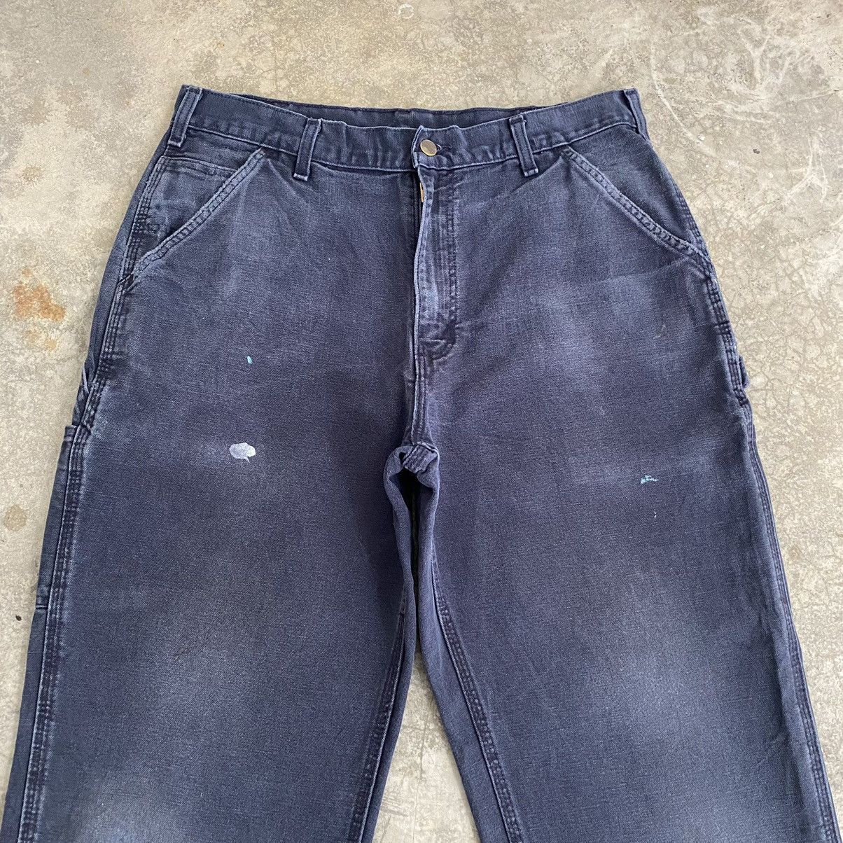 Carhartt VTG Carhartt Faded Midnight Blue Ripped Carpenter Pants Size US 33 - 4 Thumbnail