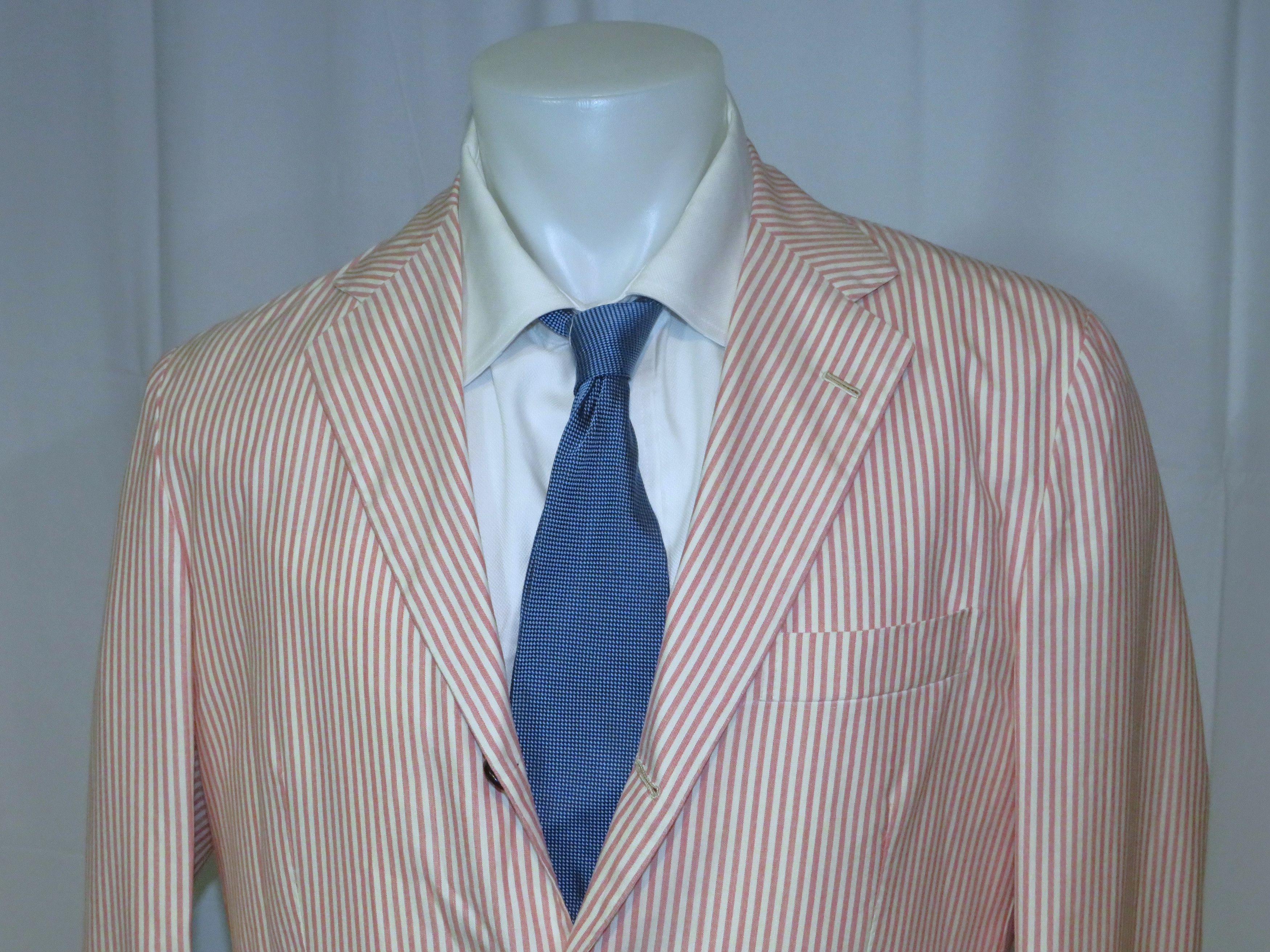 Kiton Cashmere Blend White Red Stripe Three/Two Blazer 42R NWT Size 42R - 2 Thumbnail
