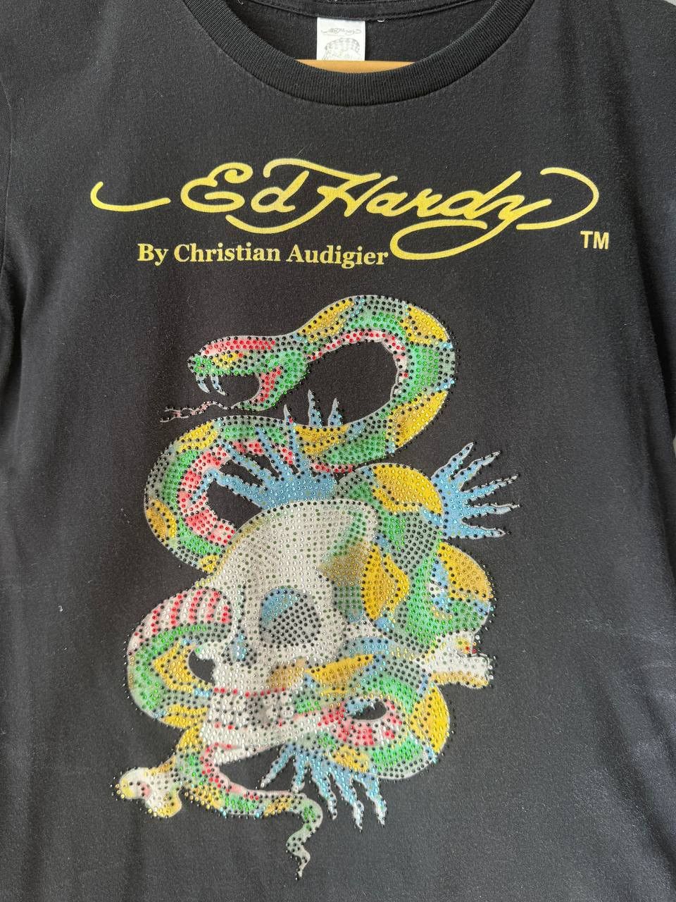 Ed Hardy × Vintage VINTAGE ED HARDY T-SHIRT TEE AUDIGIER SZ L Size XS / US 0-2 / IT 36-38 - 2 Thumbnail