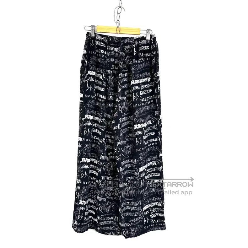 Balenciaga Balenciaga Black letter graffiti full logo casual pants Size US 28 / EU 44 - 3 Thumbnail