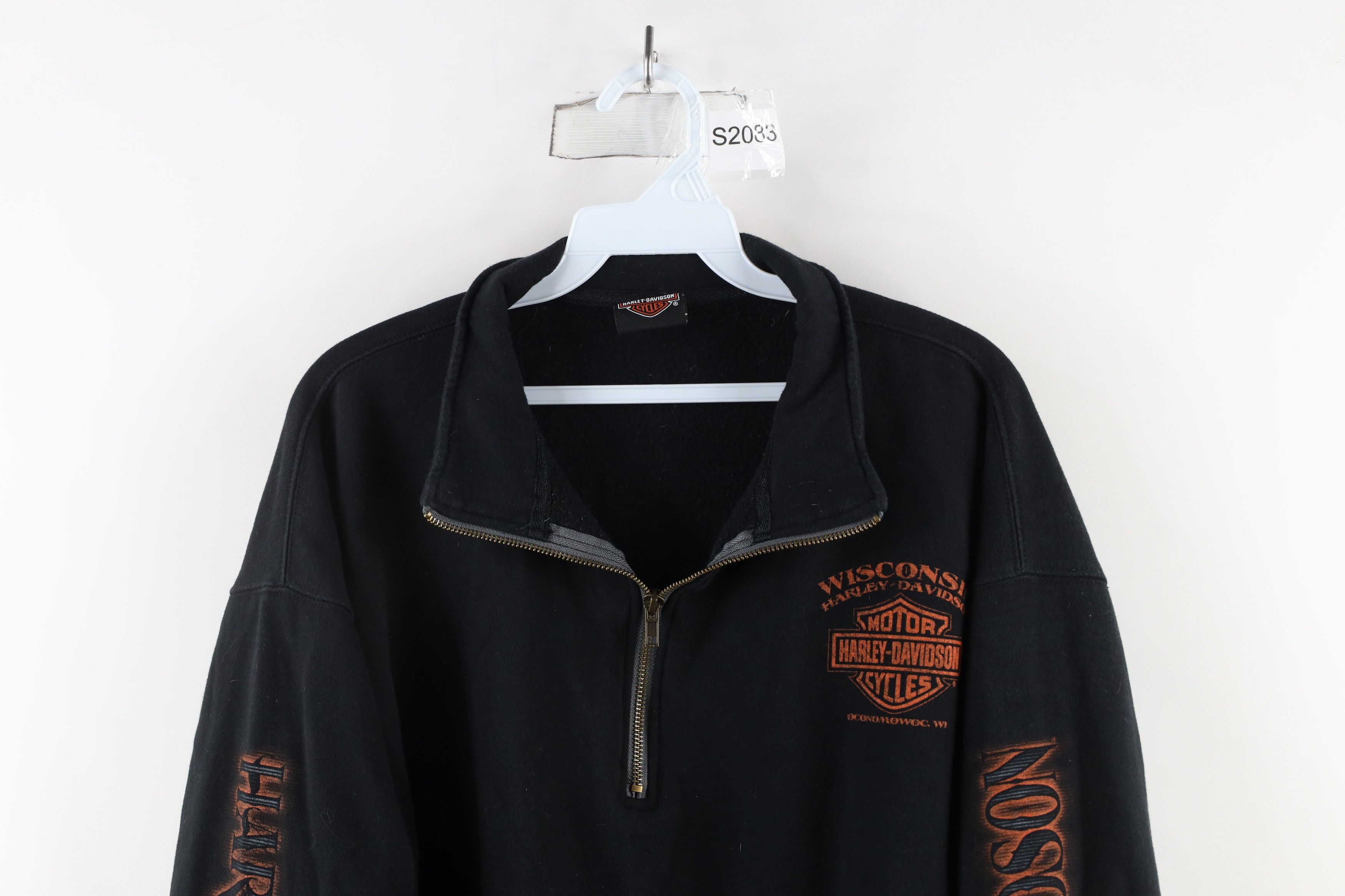 Harley Davidson × Vintage Y2K Harley Davidson Out Eagle Half Zip Pullover Sweatshirt Size XL / US 12-14 / IT 48-50 - 2 Thumbnail
