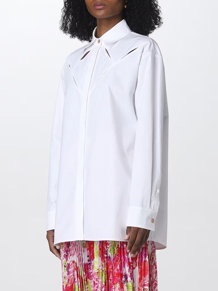 Versace o1y0226 Solid Color Shirt in White Size XS / US 0-2 / IT 36-38 - 4 Thumbnail