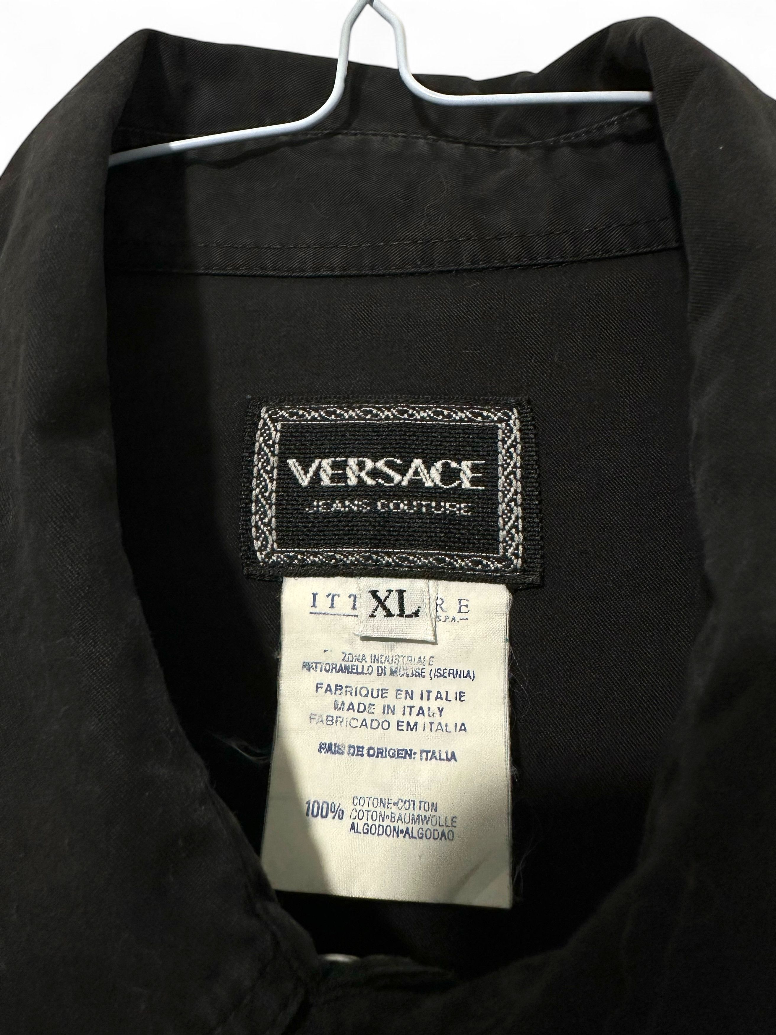 Versace Vintage Versace Black Cotton Overshirt Medusa Metal Buttons Size US XL / EU 56 / 4 - 3 Thumbnail