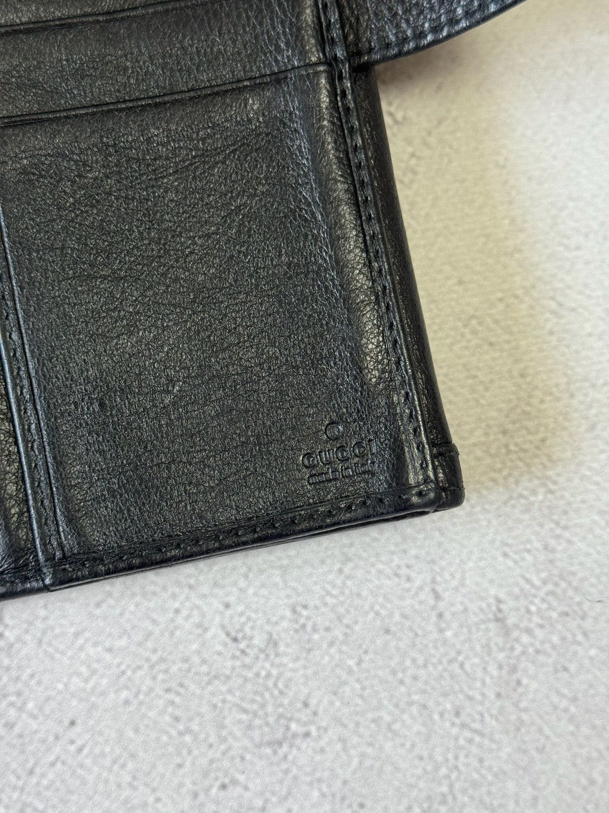 Gucci Vintage Gucci Leather Wallet Big Logo Very Rare Size ONE SIZE - 9 Thumbnail