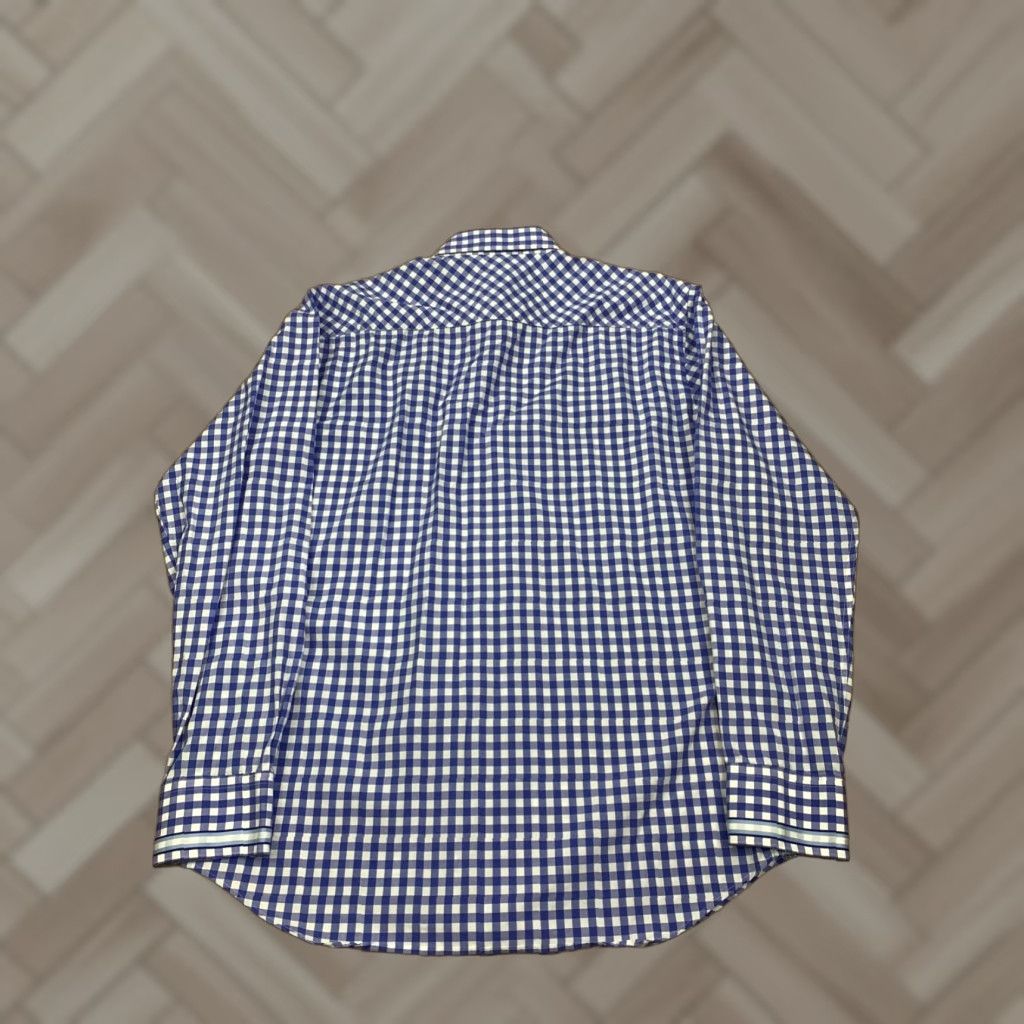 BUGATCHI Bugatchi Uomo Button-Down Shirt M Blue Checks Long Sleeve Shirt Mens Size US M / EU 48-50 / 2 - 1 Thumbnail