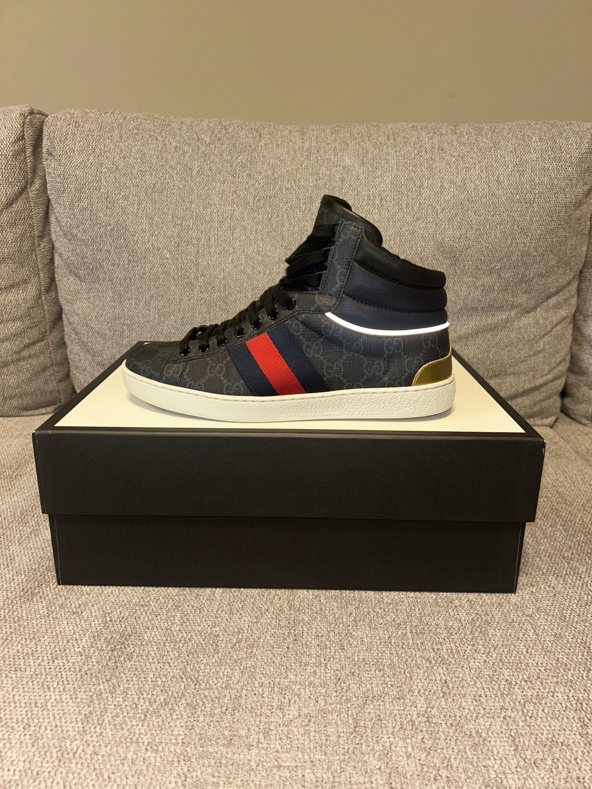 Gucci Gucci Ace GG High Top Size US 6 / EU 39 - 1 Thumbnail