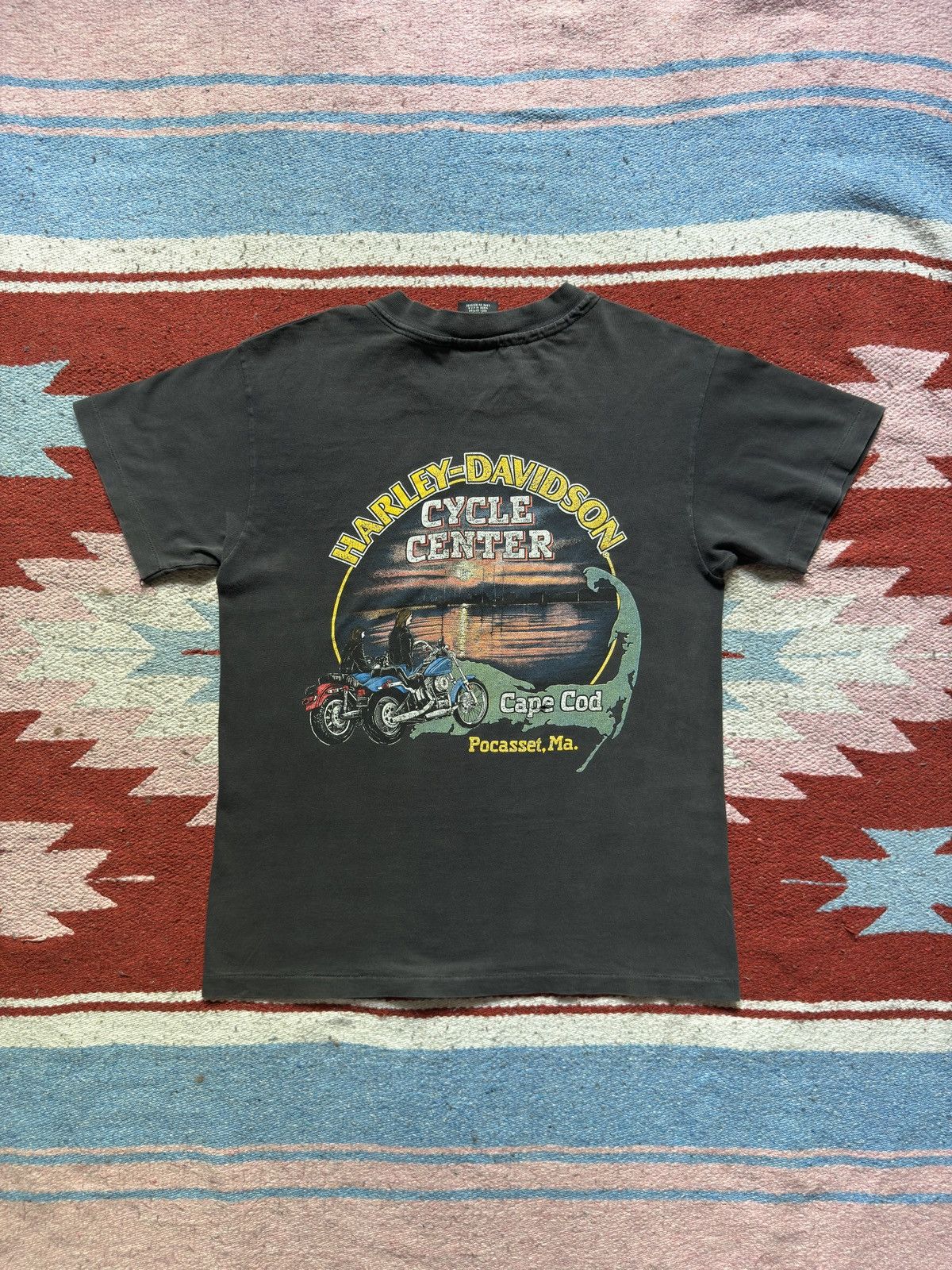 Harley Davidson × Vintage Vintage 1990s Harley Davison Thrashed Tee Size US M / EU 48-50 / 2 - 2 Thumbnail