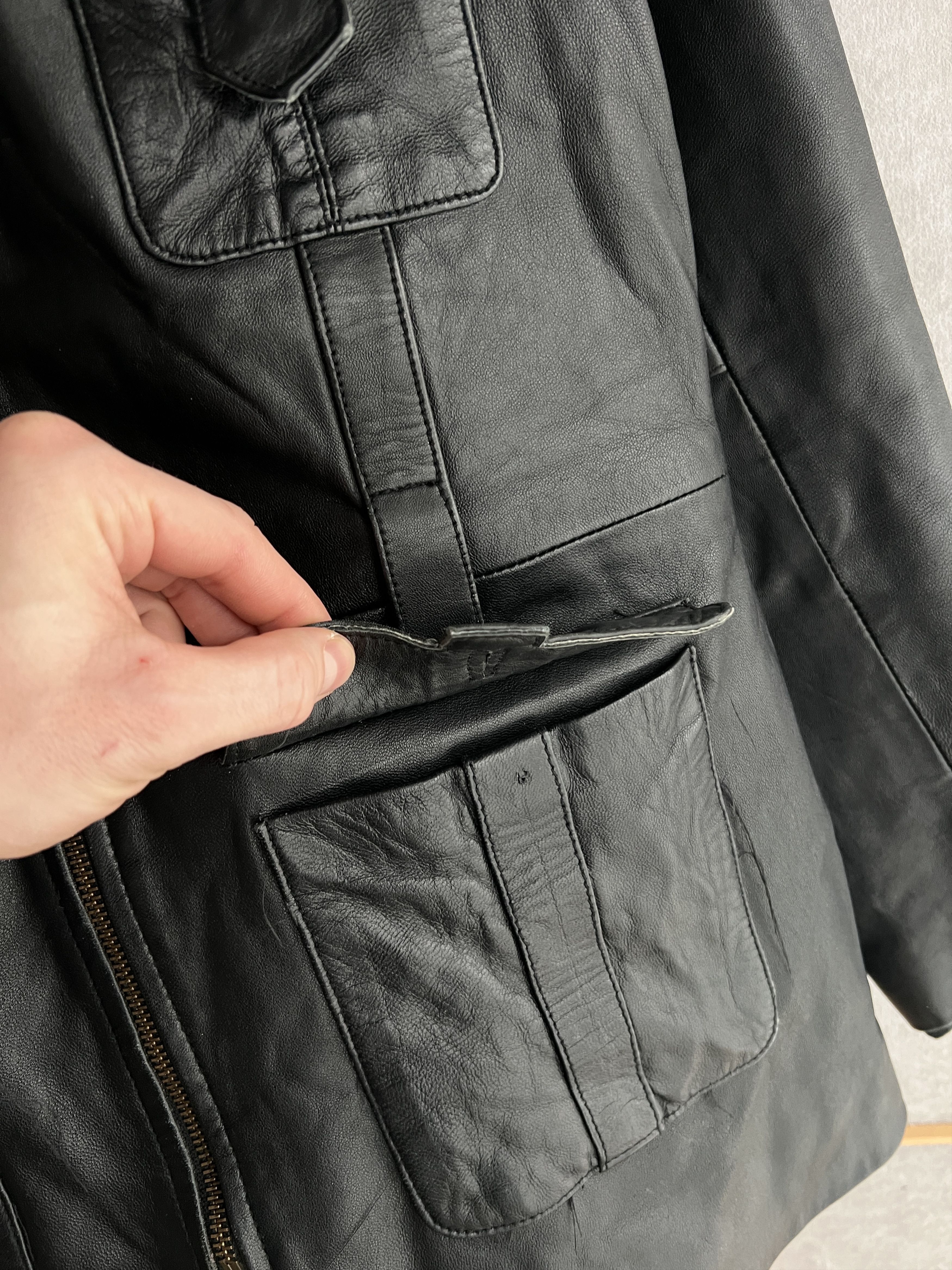 If Six Was Nine Avant garde VTG 00s real leather fur hood jacket y2k hype Size M / US 6-8 / IT 42-44 - 9 Thumbnail