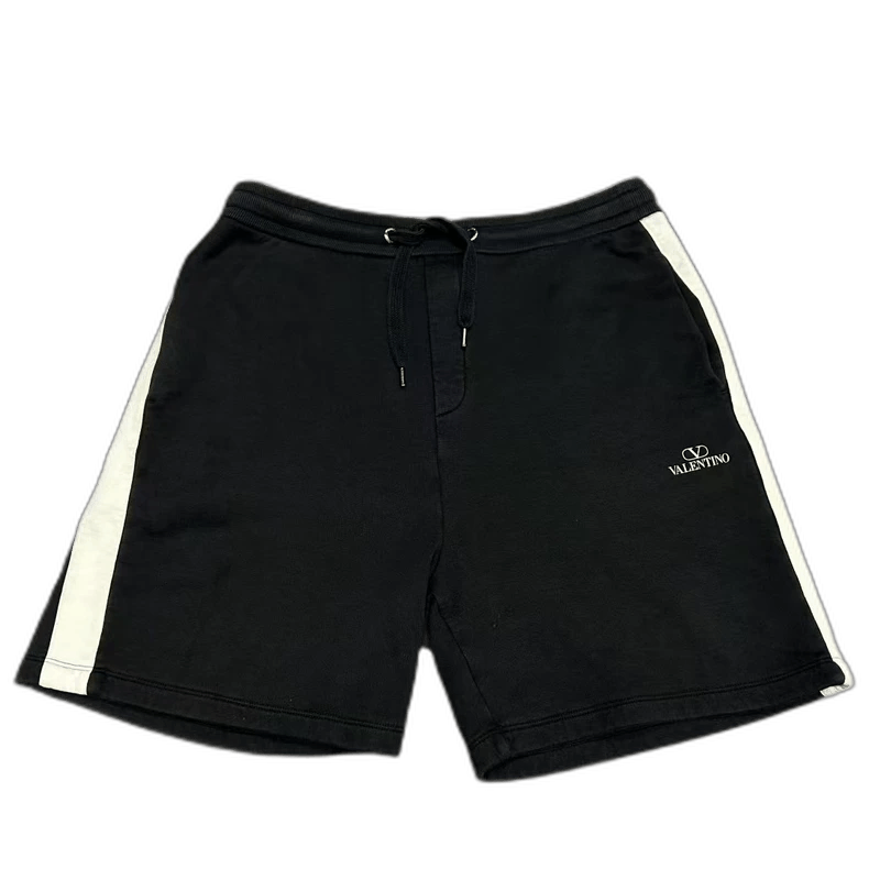 Valentino Black White Striped Shorts