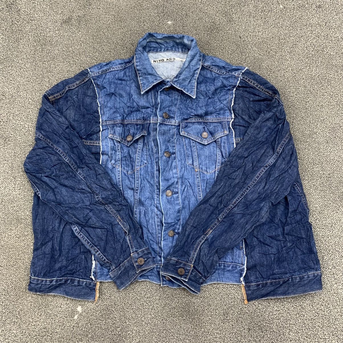Japanese Brand NIKO AND RECONSTRUCTED DENIM JACKET BOXY OVERSIZE Size US L / EU 52-54 / 3 - 12 Thumbnail