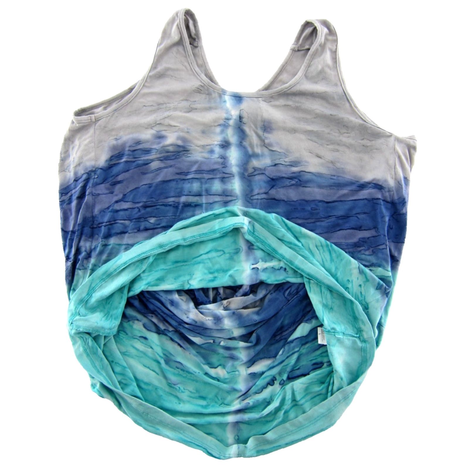 Vintage Green Dragon Tank Top NWT Blue Rayon Jersey Tie Dye Bohemian Beachy Women Large Size L / US 10 / IT 46 - 4 Thumbnail