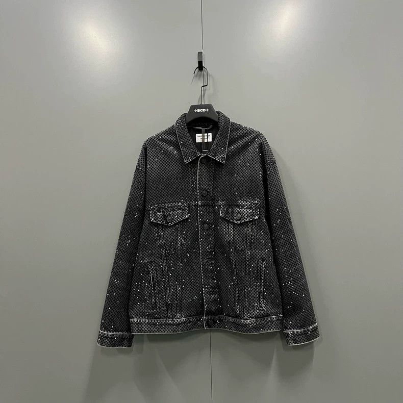 Balenciaga Balenciaga Black diamond-encrusted denim jacket Size US XS / EU 42 / 0 - 1 Thumbnail