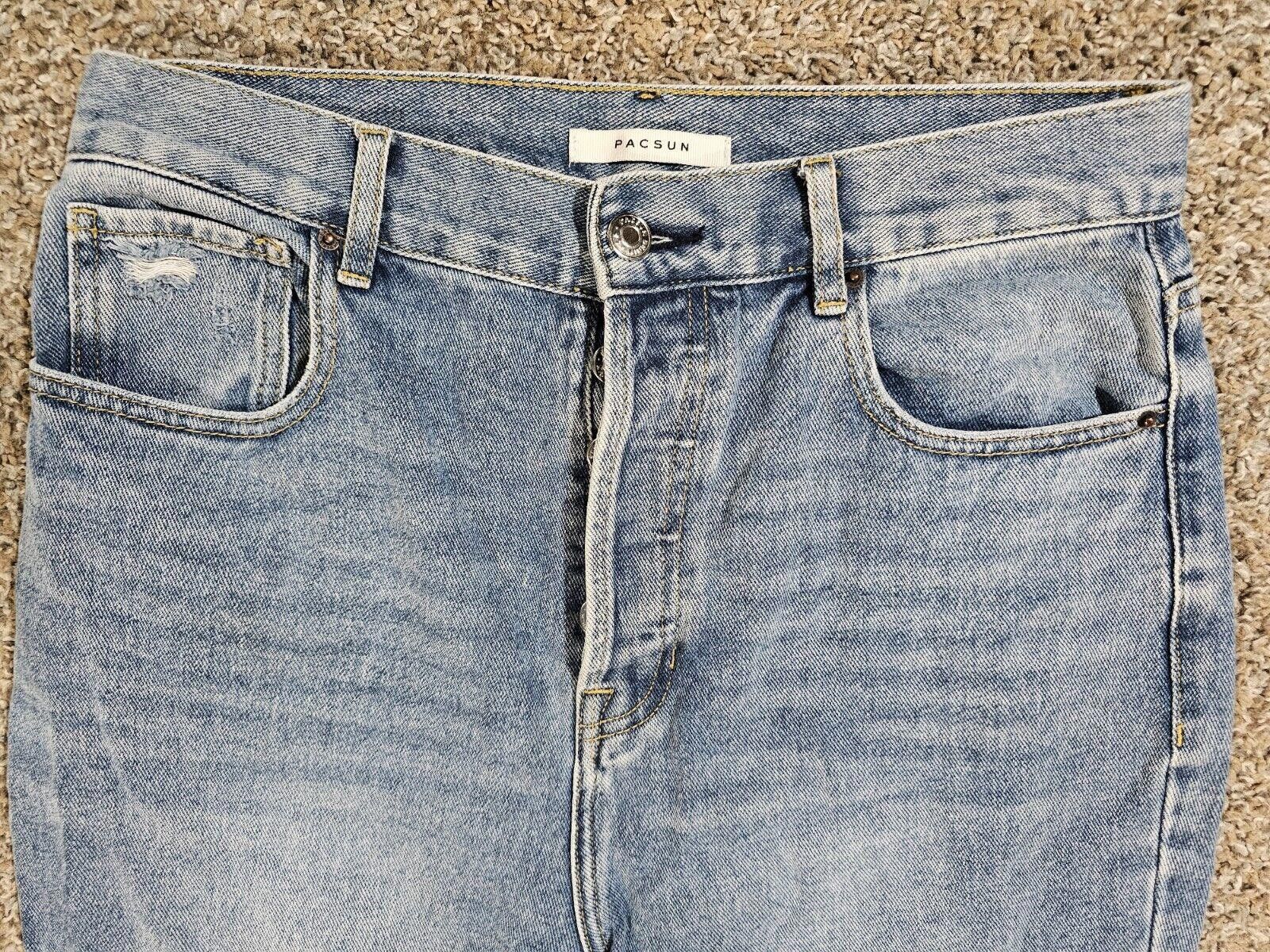 Pacsun Pac Sun los angeles straight button fly jeans 26 Distress Size 26" / US 2 / IT 38 - 2 Thumbnail