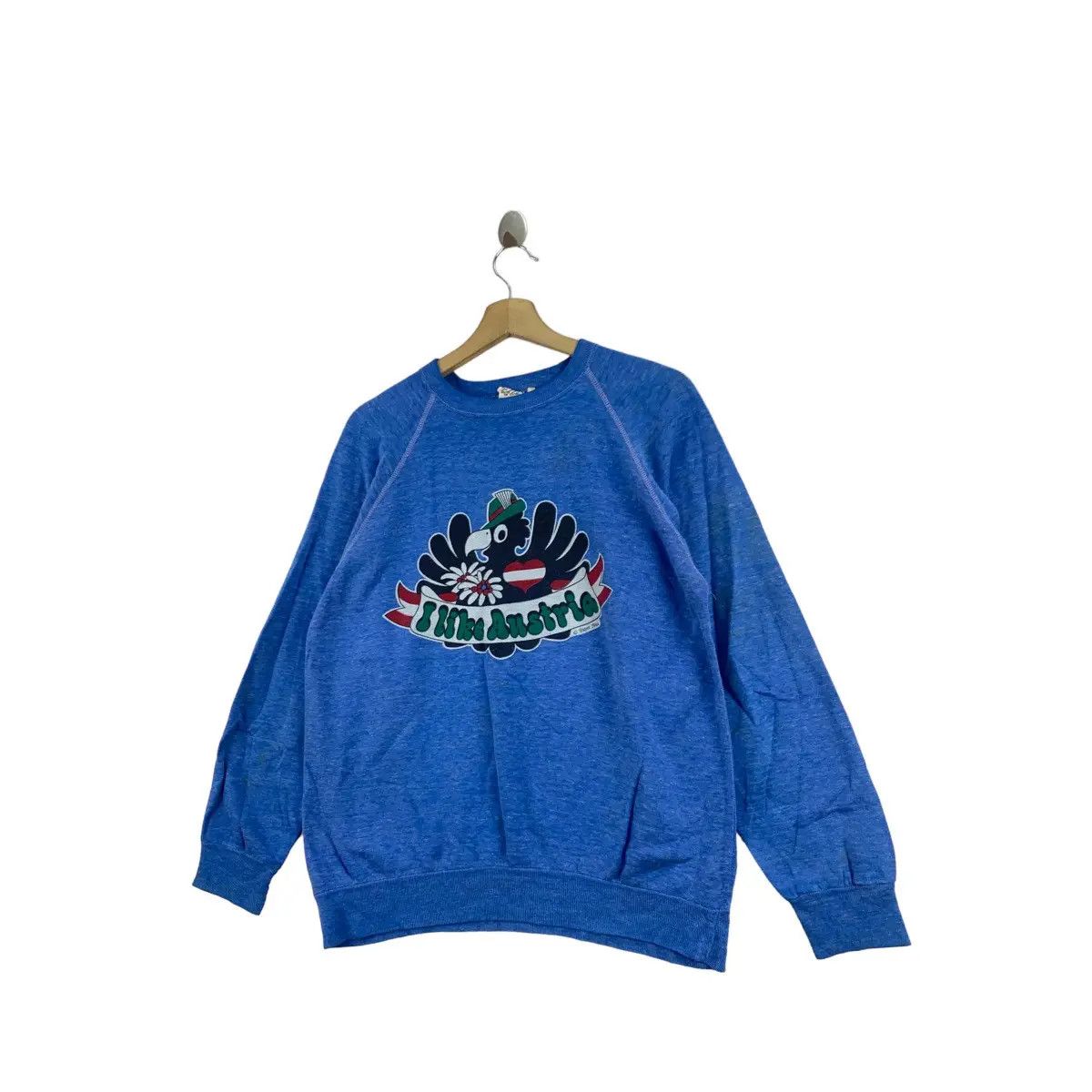 Vintage Vintage 80’ I LOVE AUSTRIA Eagle Mural Crown Sweatshirt Size L / US 10 / IT 46 - 4 Thumbnail