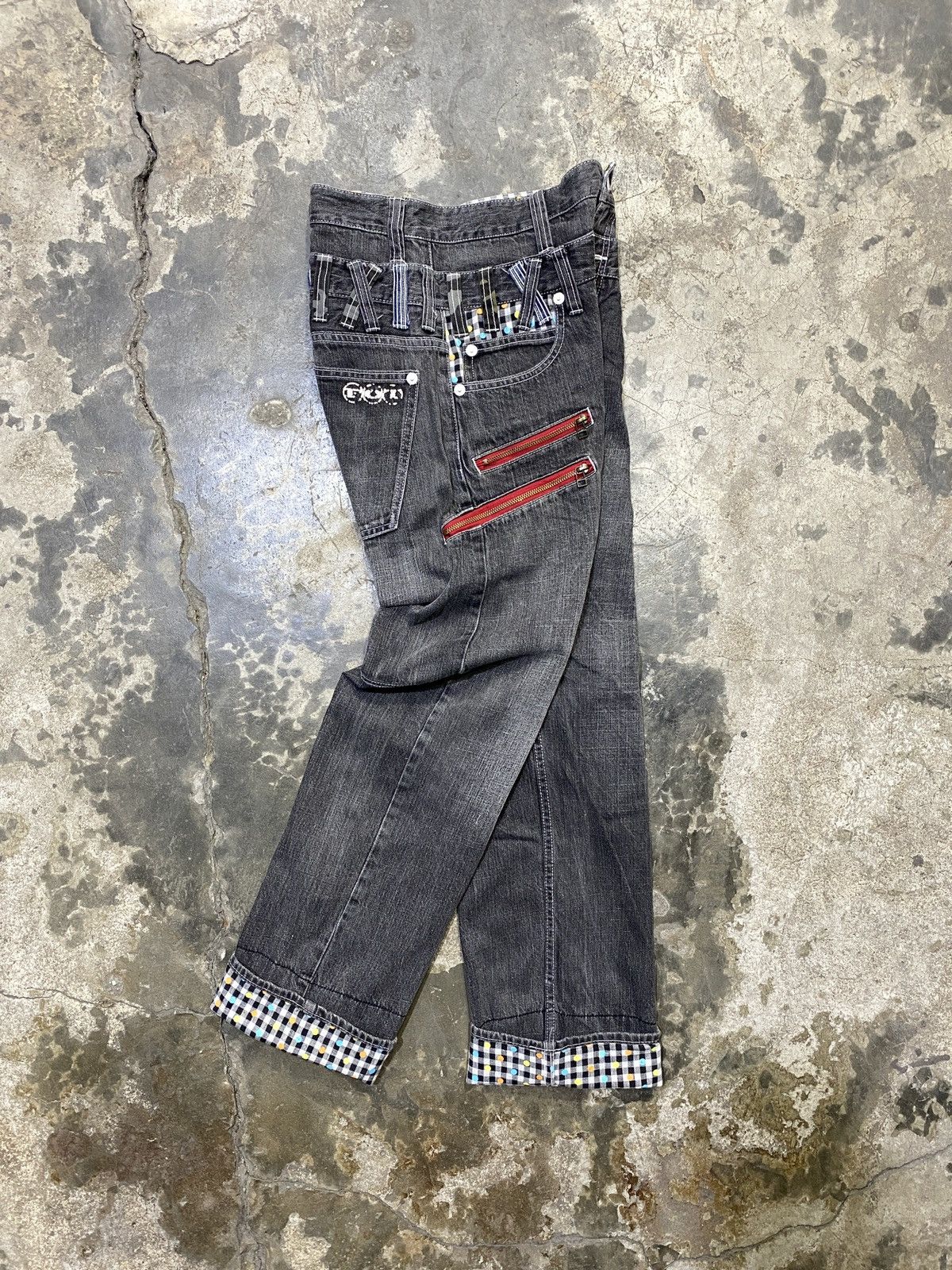 Japanese Brand Rare vintage memory special double waist punk bondage zipper Size US 33 - 2 Thumbnail