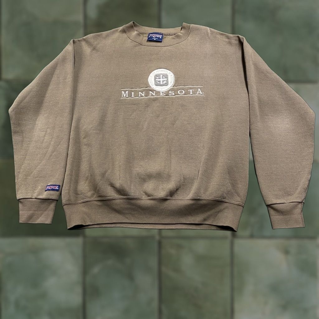 Vintage VINTAGE Unbranded Sweatshirt Mens M Brown Embroidered Pullover Sweater USA MADE Cotton Microfiber Logo 90s Vintage College City USA University Script Size US M / EU 48-50 / 2 - 1 Thumbnail