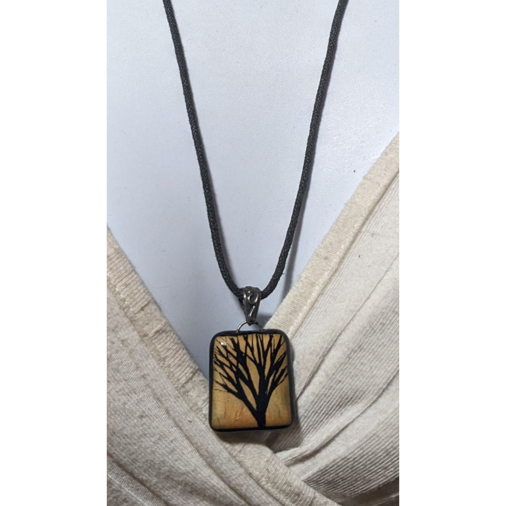 Other Nature Inspired Painted Tree Glass Pendant Necklace Size ONE SIZE - 5 Thumbnail