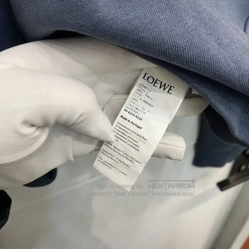 Loewe Loewe Blue Cotton Cropped Long Sleeve Sweatshirt . Size XS / US 0-2 / IT 36-38 - 4 Thumbnail