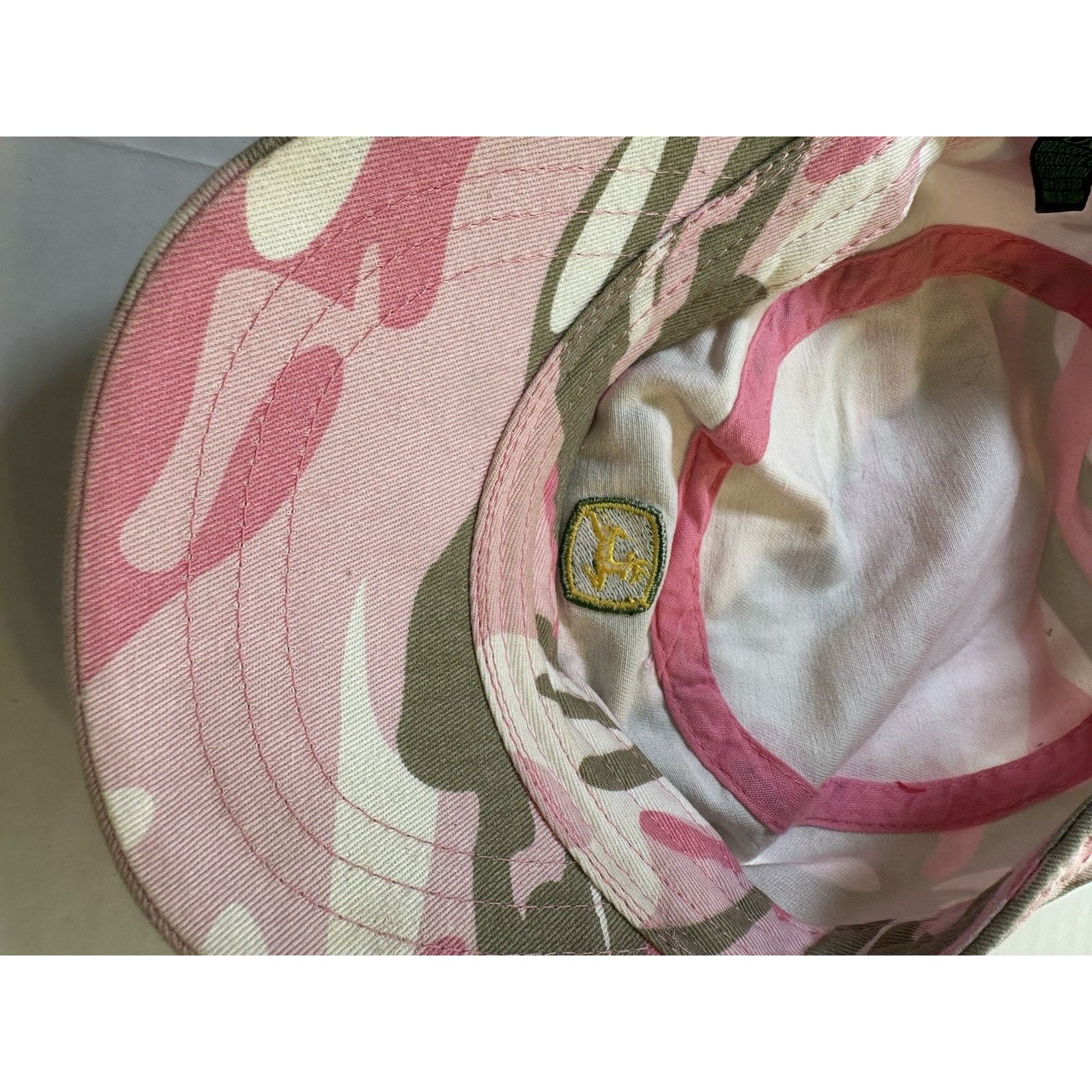 John Deere John Deere Pink Camo Military Cap/Hat L/XL Strap Back 2011 Size ONE SIZE - 9 Thumbnail